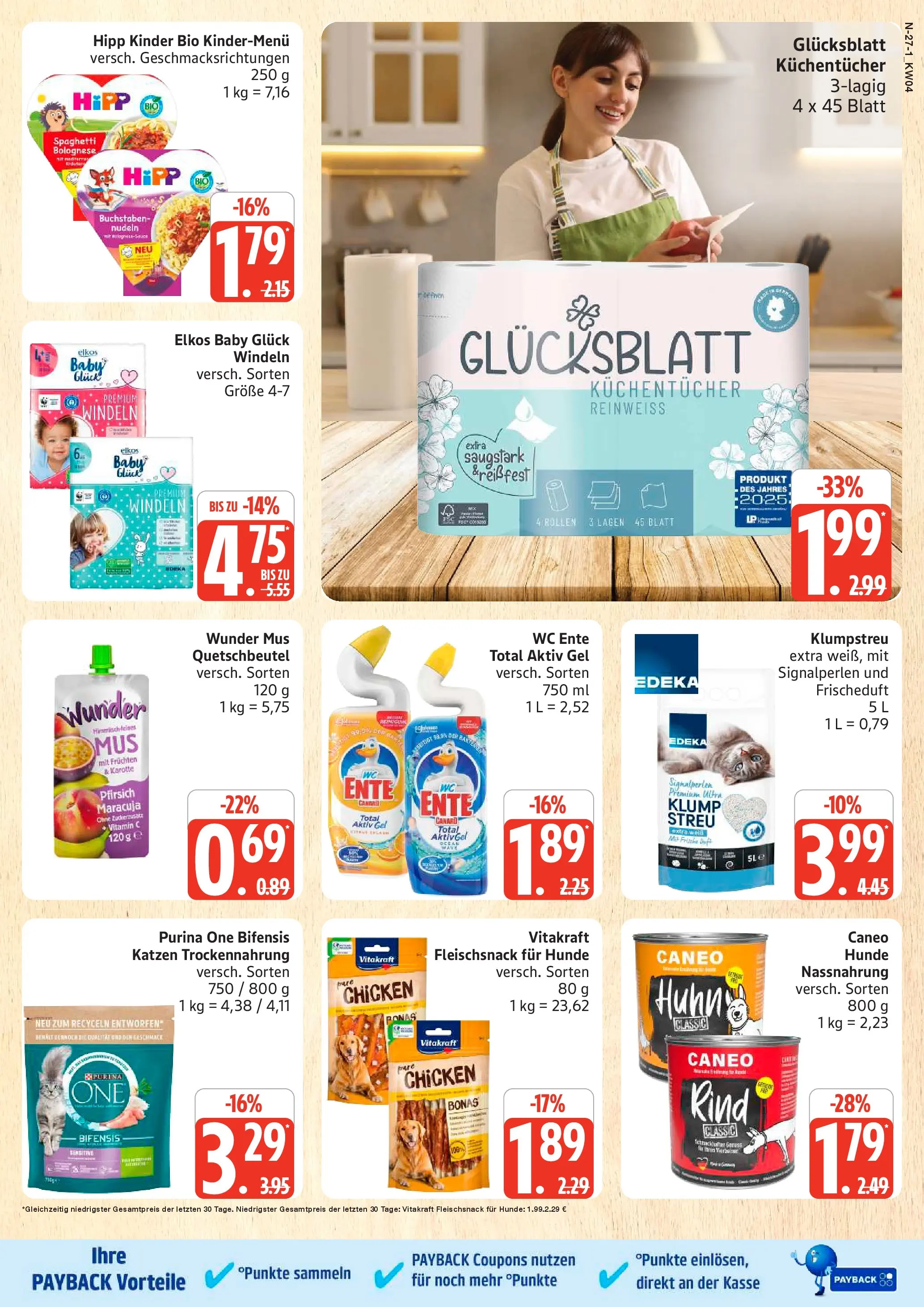Edeka prospekt Schleswig	 (ab 18.01.2026) » Angebote Online | Seite: 27 | Produkte: Purina one, Pfirsich, Nudeln, Ente