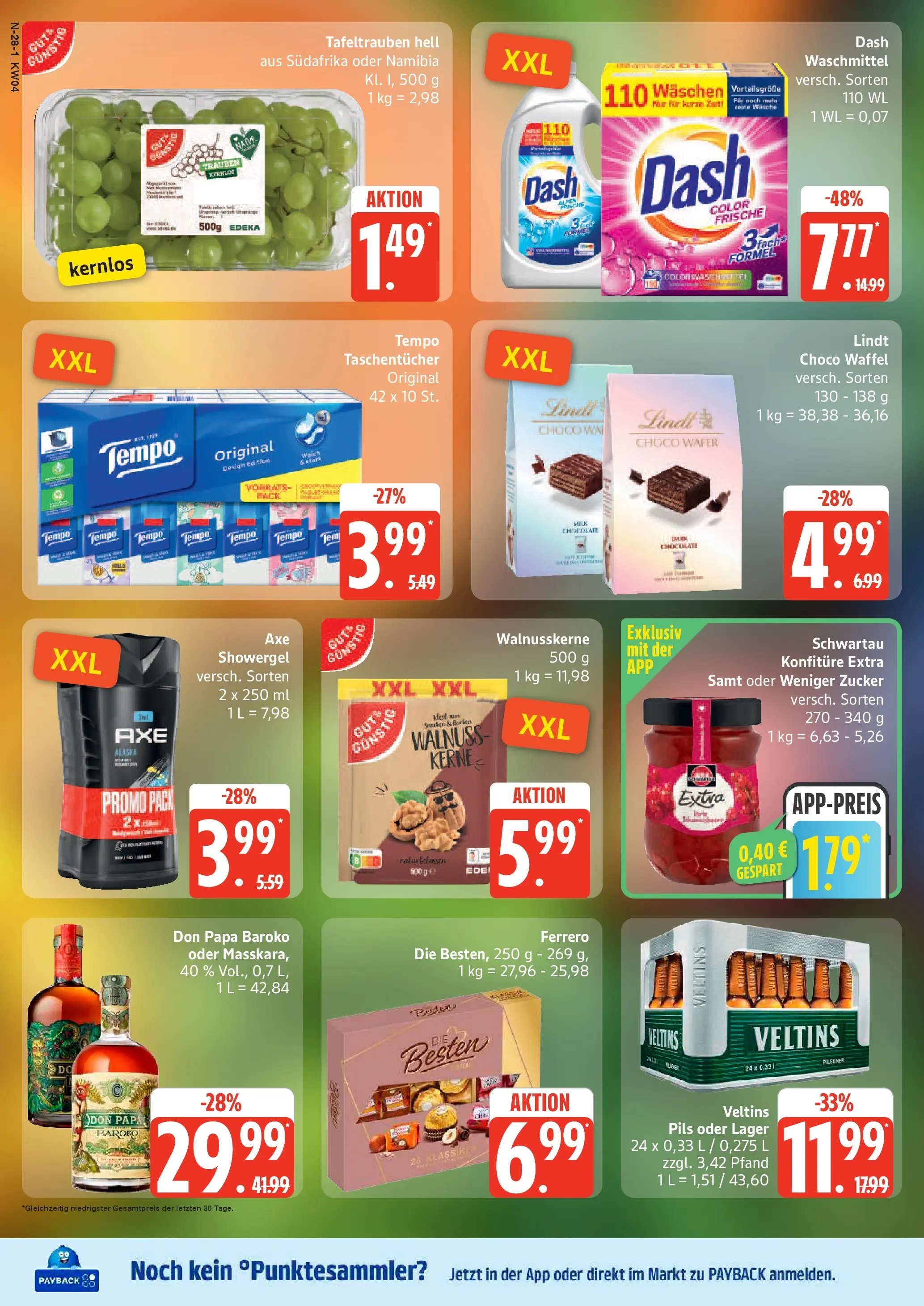 Edeka prospekt Cuxhaven	 (ab 18.01.2026) » Angebote Online | Seite: 28 | Produkte: Zucker, Tempo, Shower Gel, Lindt