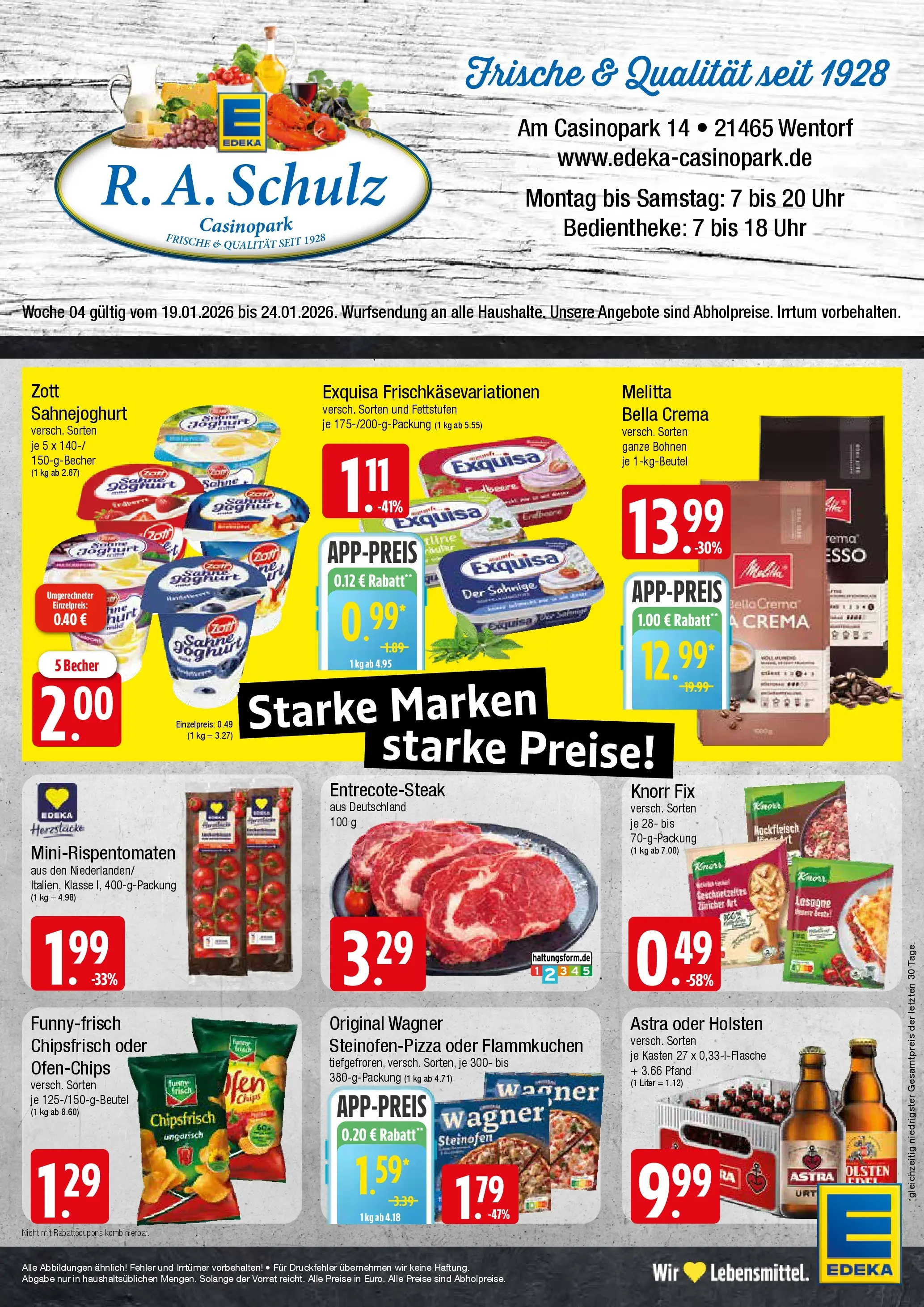 Edeka prospekt Wentorf	 (ab 18.01.2026) » Angebote Online | Seite: 1 | Produkte: Melitta, Pizza, Sahne, Hackfleisch
