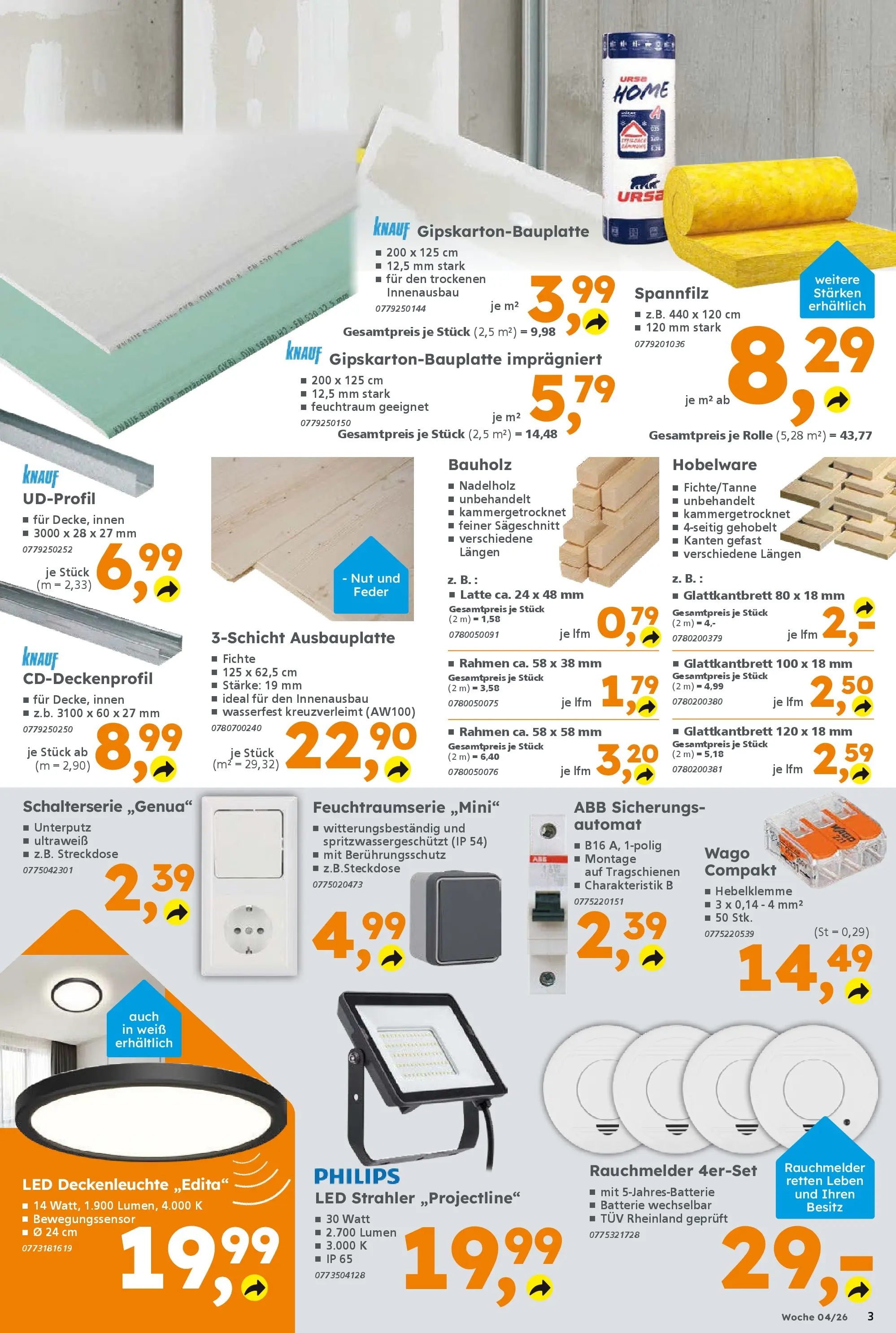 Globus Baumarkt prospekt Hösbach	 (ab 19.01.2026) zum Blättern | Seite: 3 | Produkte: Philips, Batterie