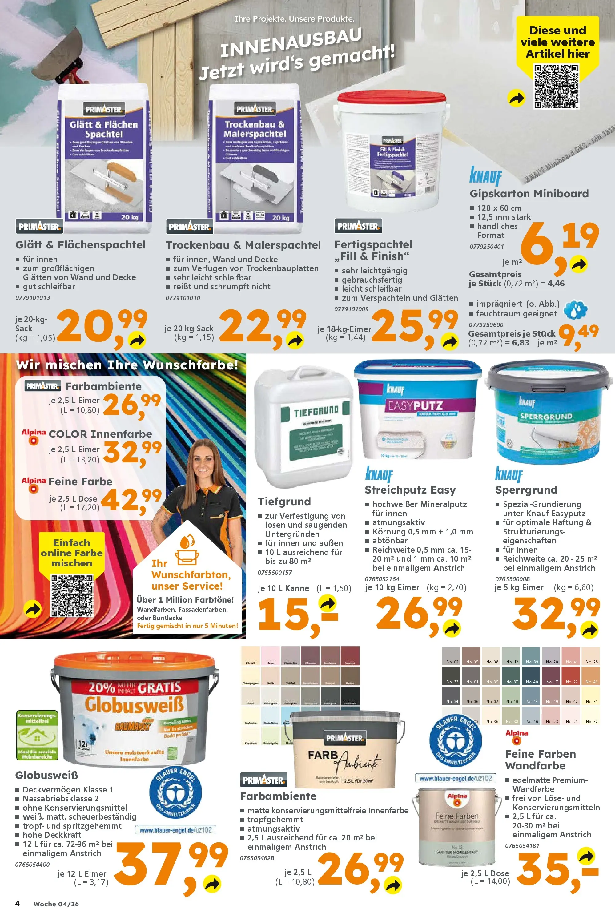 Globus Baumarkt prospekt Hösbach	 (ab 19.01.2026) zum Blättern | Seite: 4 | Produkte: Decke, Tür, Finish, Wandfarbe