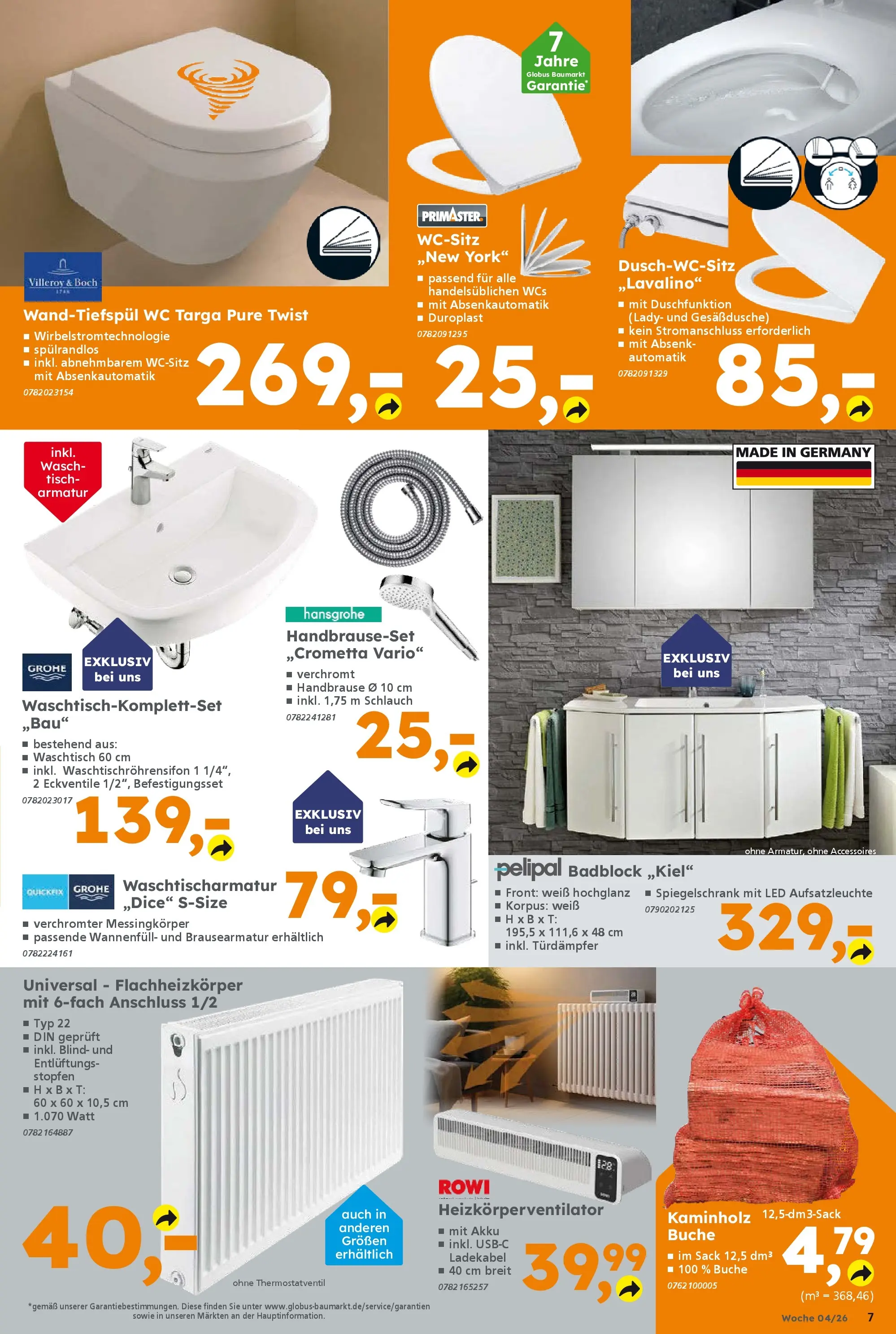 Globus Baumarkt prospekt Hösbach	 (ab 19.01.2026) zum Blättern | Seite: 7 | Produkte: Tisch, Armatur, Waschtisch, Spiegelschrank