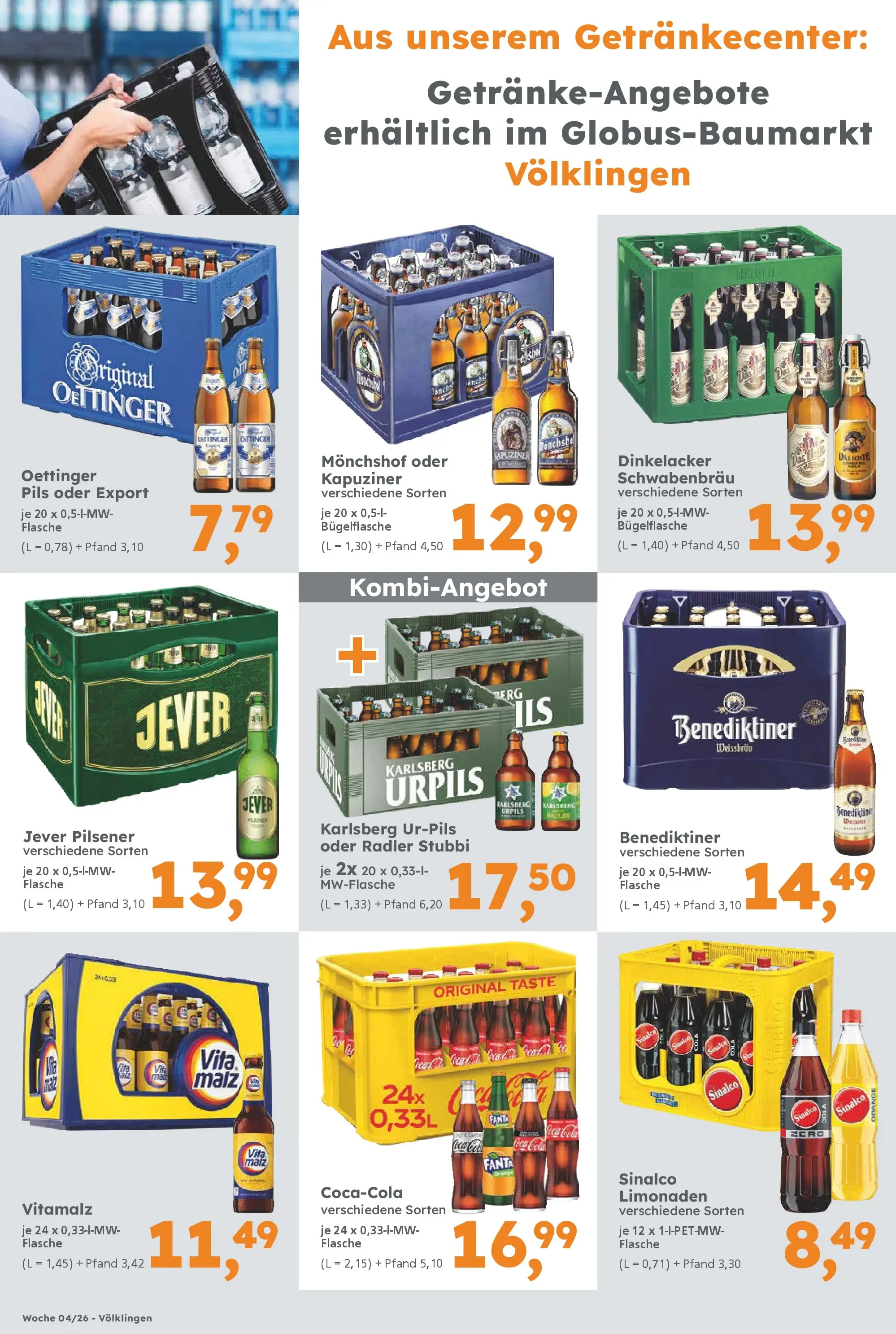 Globus Baumarkt prospekt Saarbrücken	 (ab 19.01.2026) zum Blättern | Seite: 12 | Produkte: Monchshof, Fanta, Cola, Jever