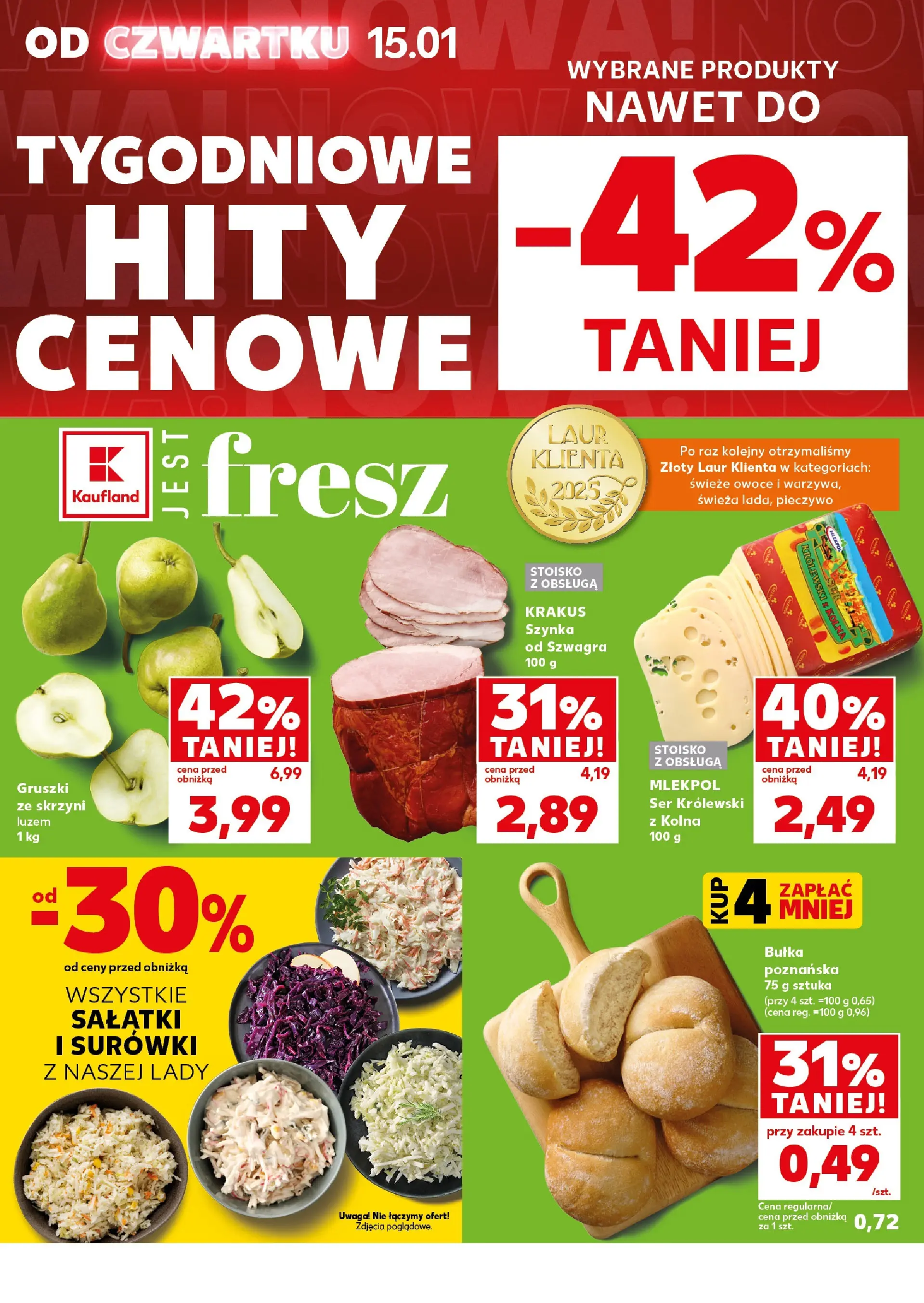 Kaufland gazetka - Super Sobota od 17.01.2026 - od jutra PDF | Strona: 12 | Produkty: Pieczywo, Szynka, Bułka, Ser