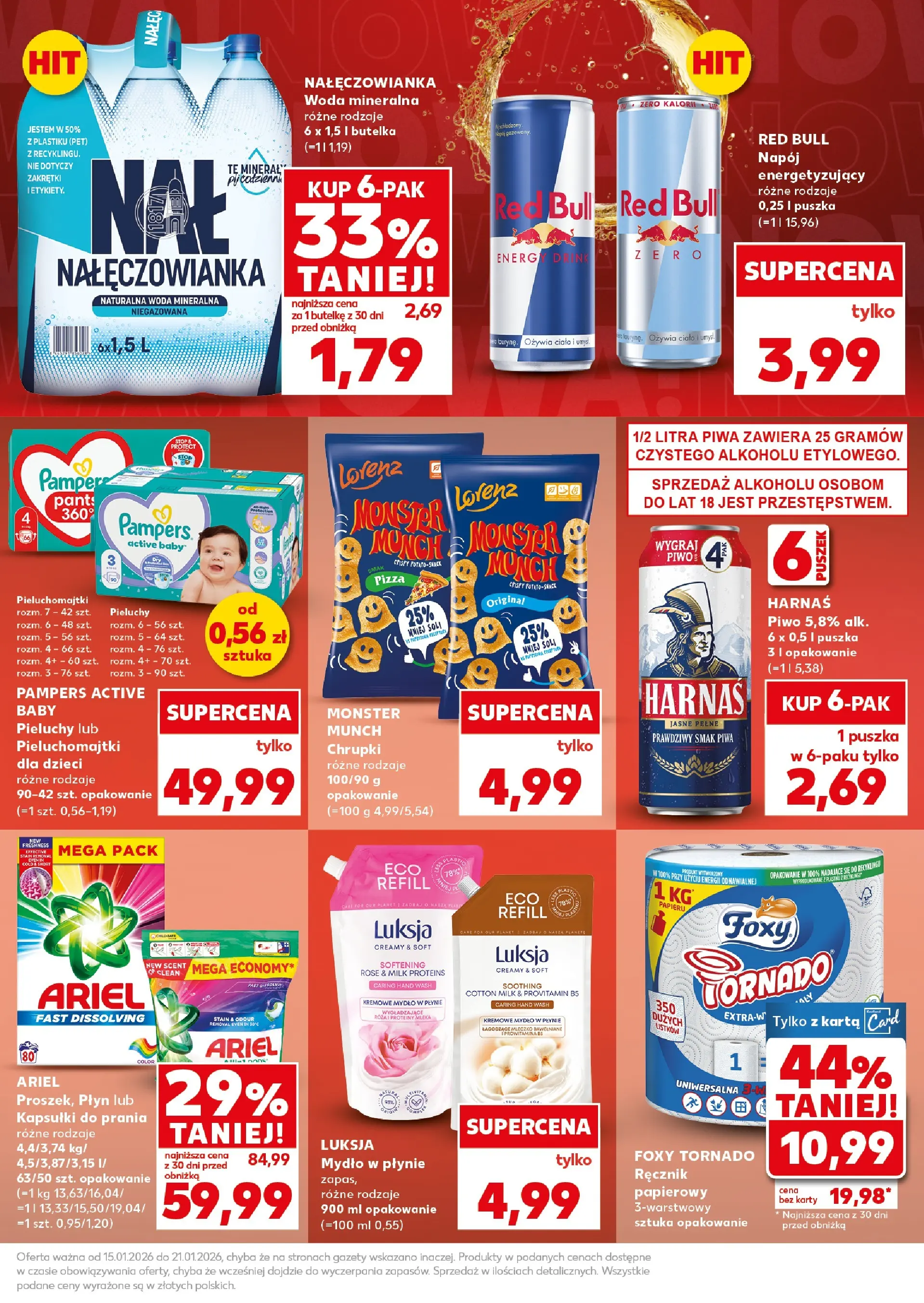 Kaufland gazetka - Super Sobota od 17.01.2026 - od jutra PDF | Strona: 15 | Produkty: Kremowe mydło w płynie, Harnaś, Pizza, Mydło