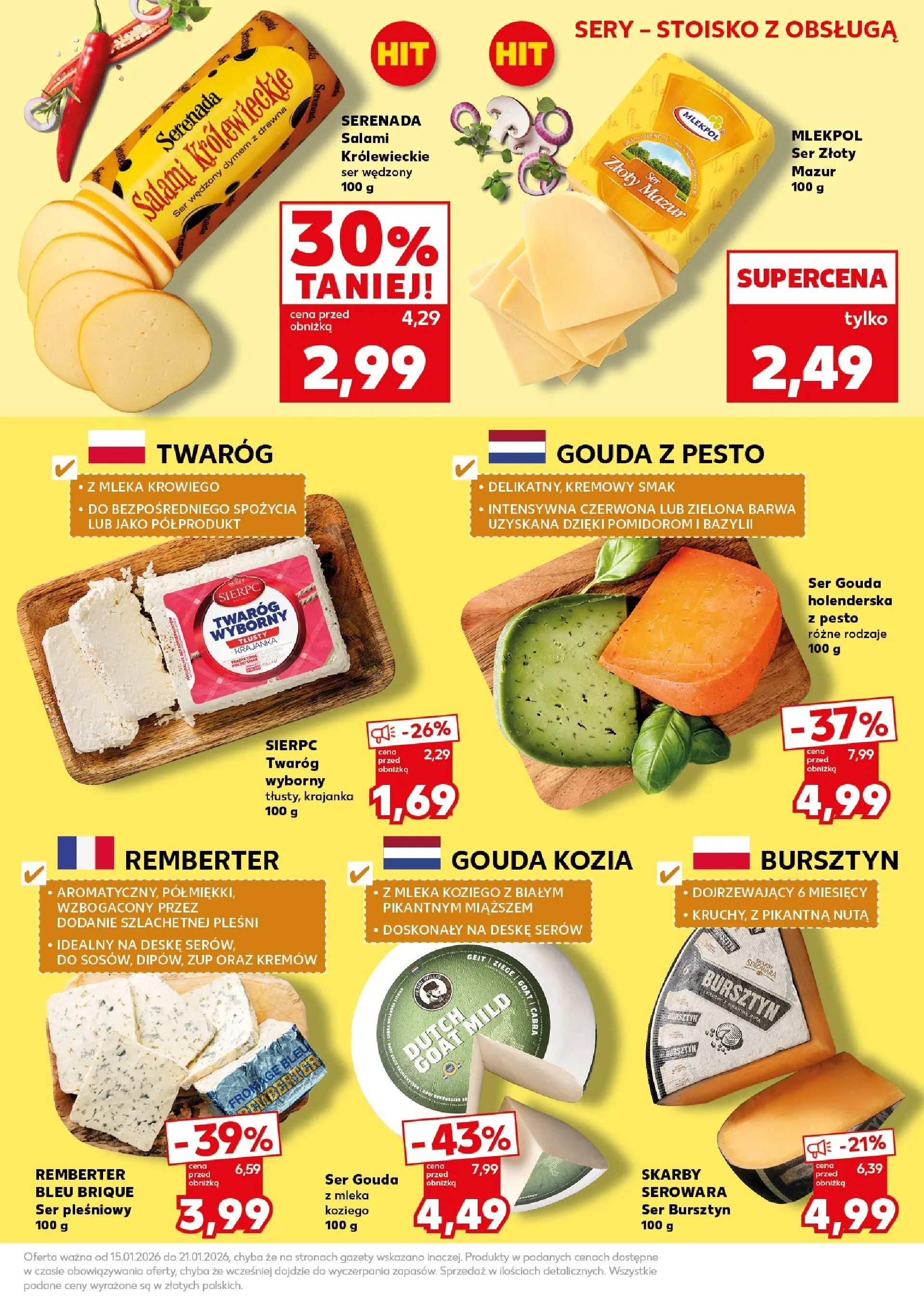 Kaufland gazetka - Super Sobota od 17.01.2026 - od jutra PDF | Strona: 23 | Produkty: Ser pleśniowy, Pesto, Salami, Twaróg