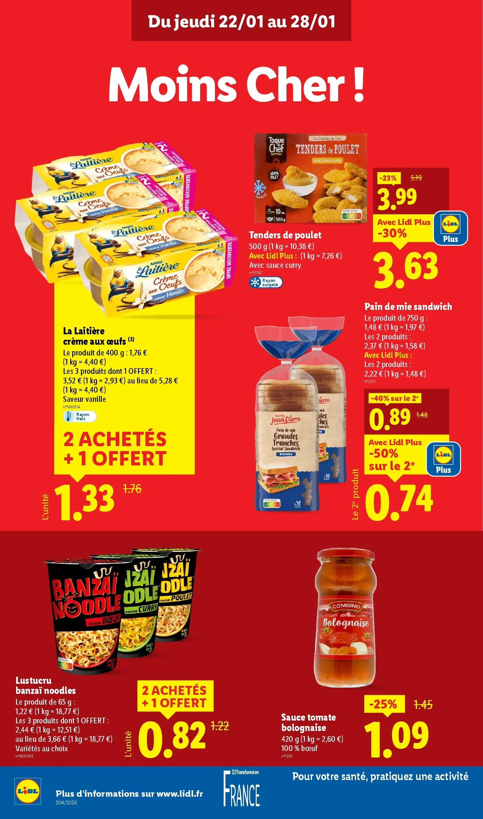Catalogue LIDL du 19/01/2026 | Promo prospectus en ligne | Page: 14 | Produits: Sandwich, Curry, Œufs, Crème