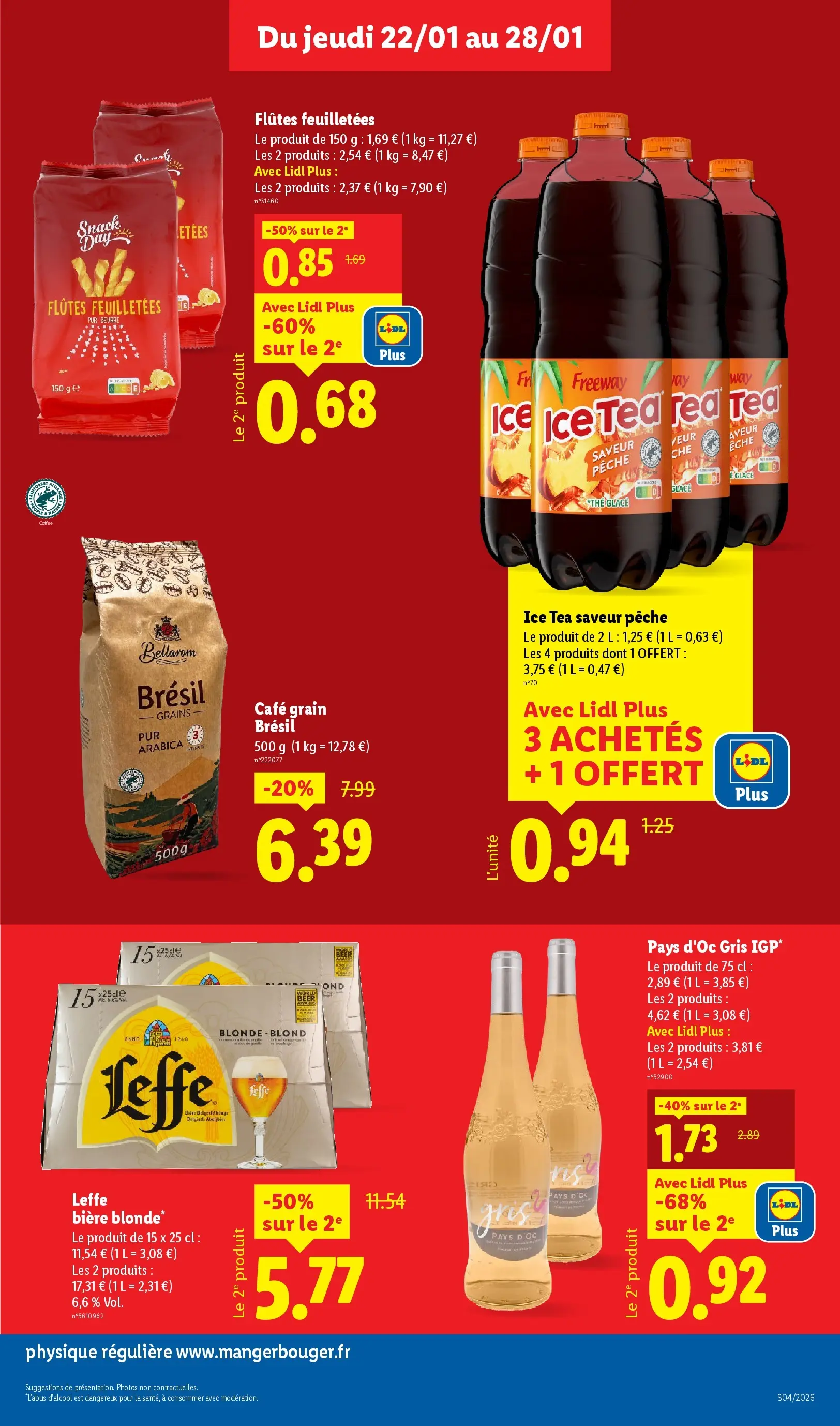 Catalogue LIDL du 19/01/2026 | Promo prospectus en ligne | Page: 15 | Produits: Pêche, Beurre, Café, Bière