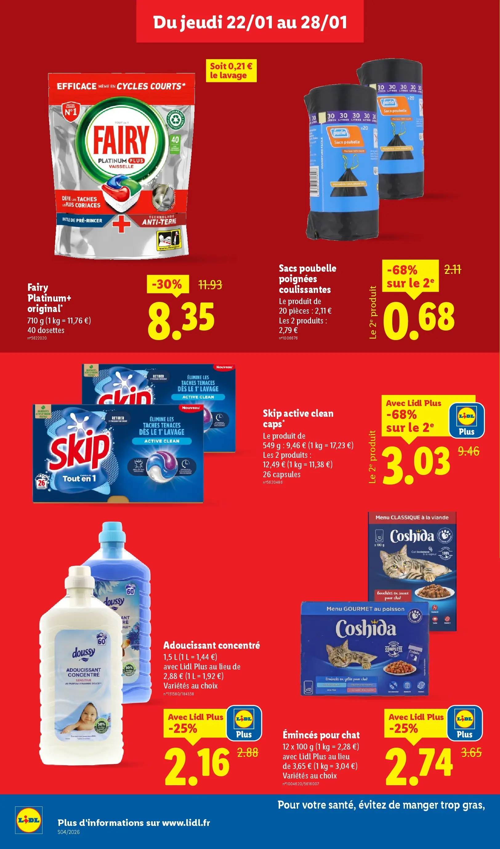 Catalogue LIDL du 19/01/2026 | Promo prospectus en ligne | Page: 16 | Produits: Poubelle, Fairy, Viande, Sacs poubelle