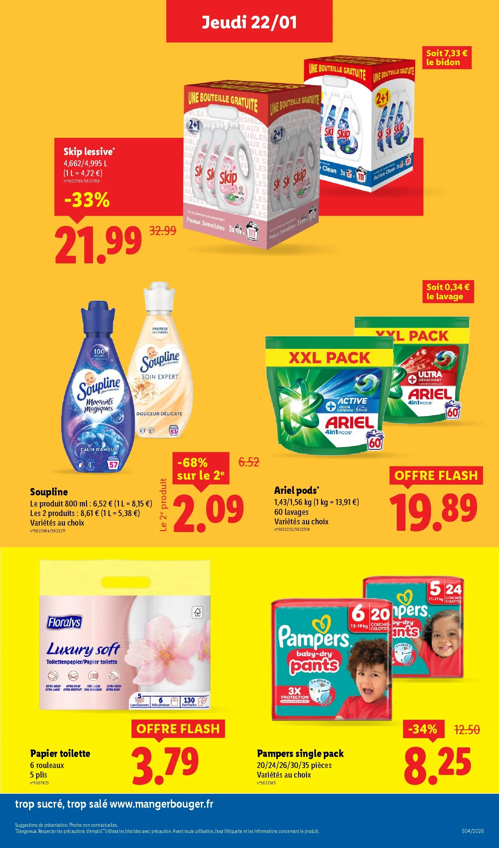 Catalogue LIDL du 19/01/2026 | Promo prospectus en ligne | Page: 21 | Produits: Couches, Pampers, Soupline, Détachant