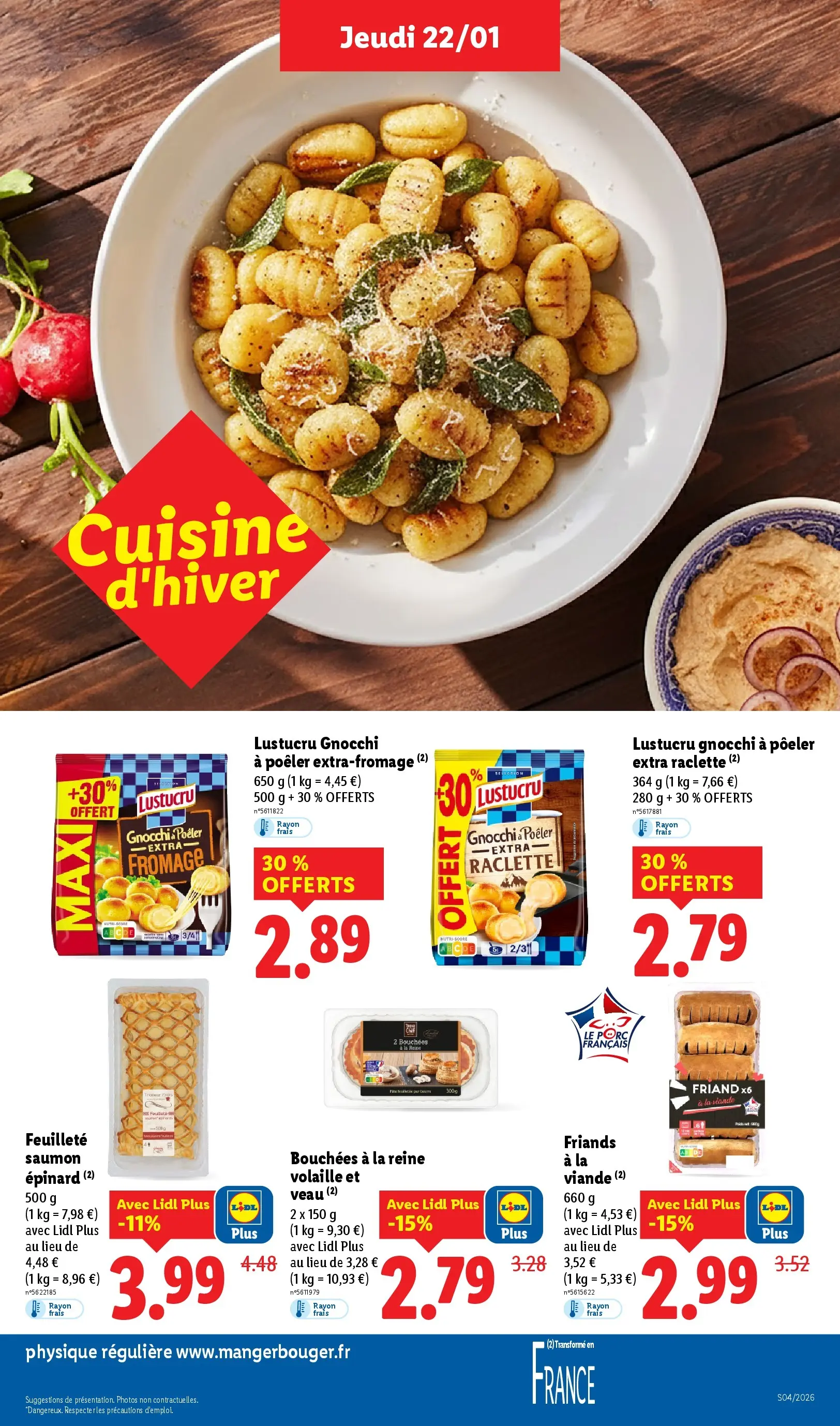 Catalogue LIDL du 19/01/2026 | Promo prospectus en ligne | Page: 23 | Produits: Epinard, Raclette, Fromage, Viande