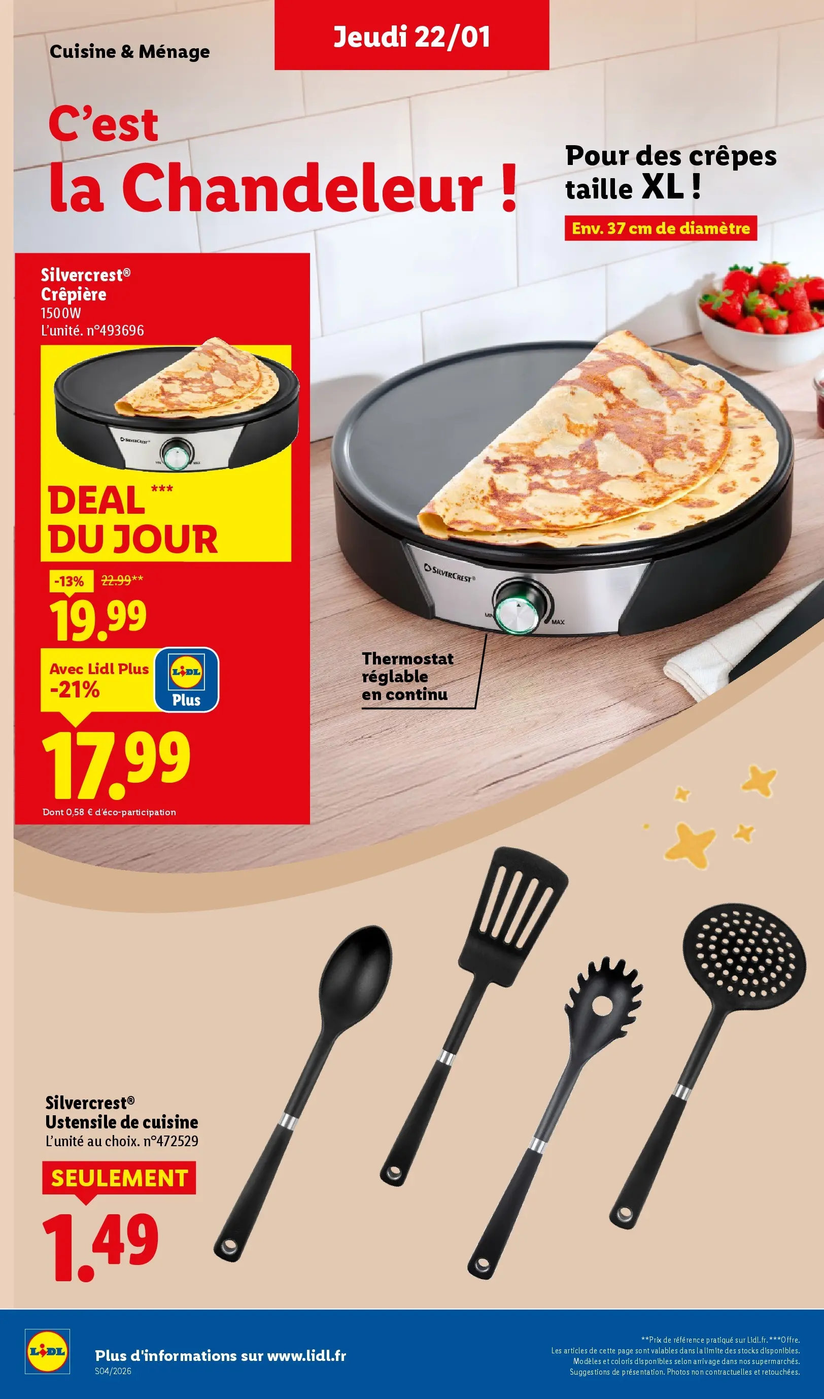 Catalogue LIDL du 19/01/2026 | Promo prospectus en ligne | Page: 36 | Produits: Crêpière
