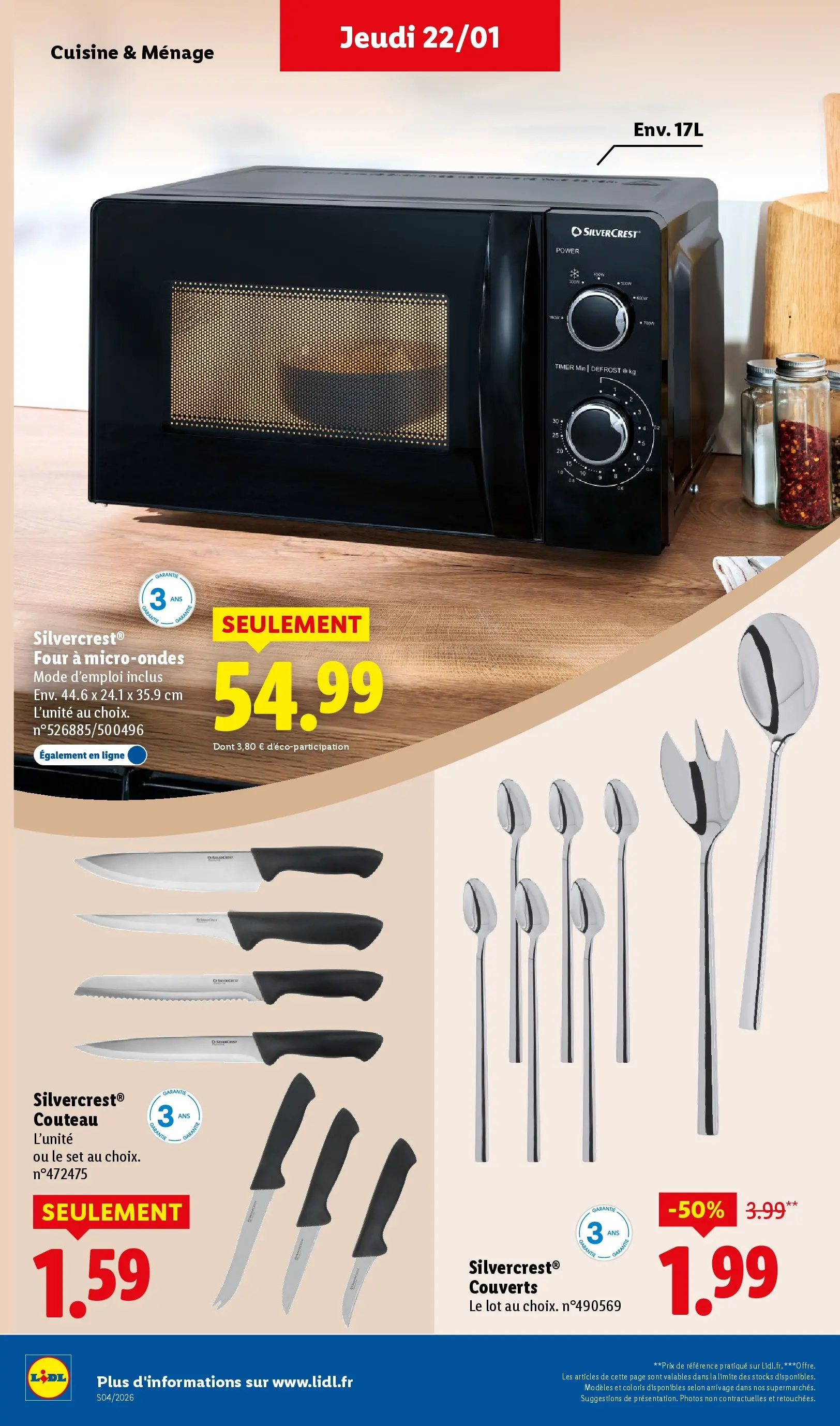 Catalogue LIDL du 19/01/2026 | Promo prospectus en ligne | Page: 40 | Produits: Couteau, Four
