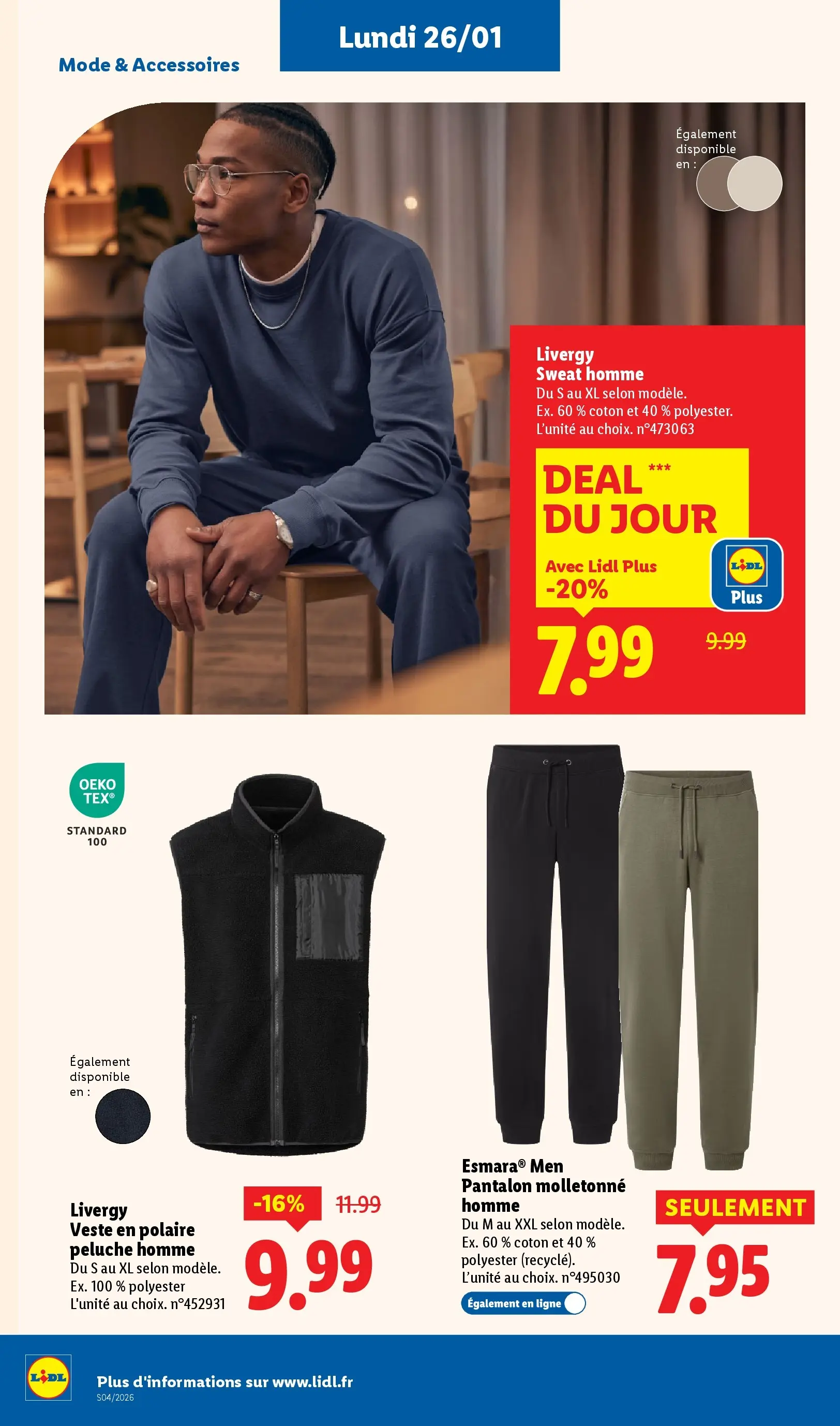 Catalogue LIDL du 19/01/2026 | Promo prospectus en ligne | Page: 60 | Produits: Coton, Peluche, Veste, Pantalon