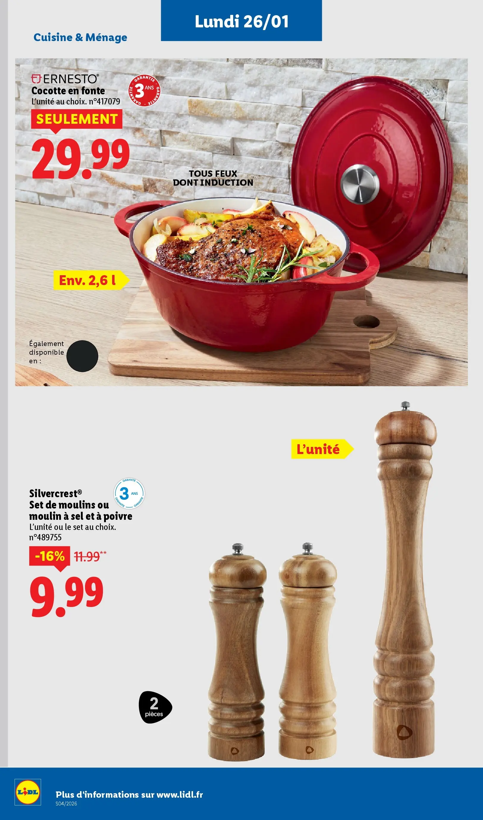 Catalogue LIDL du 19/01/2026 | Promo prospectus en ligne | Page: 64 | Produits: Sel, Poivre, Casserole