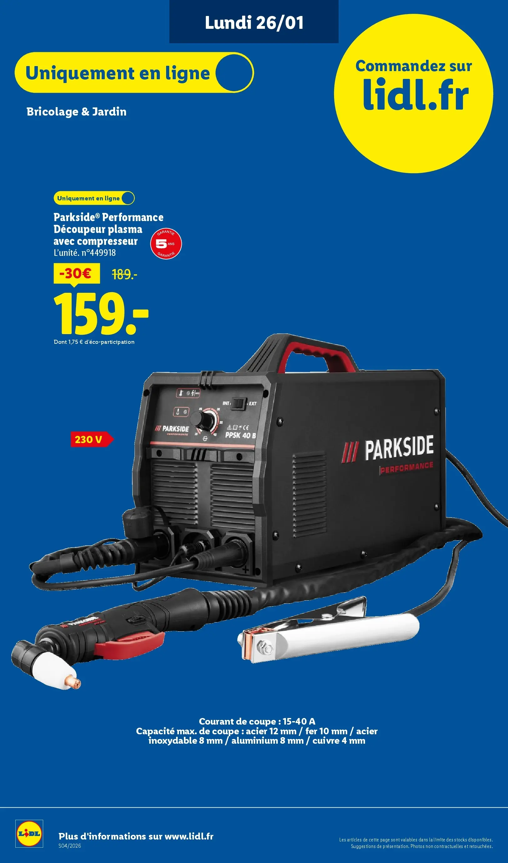 Catalogue LIDL du 19/01/2026 | Promo prospectus en ligne | Page: 70 | Produits: Compresseur, Découpeur plasma
