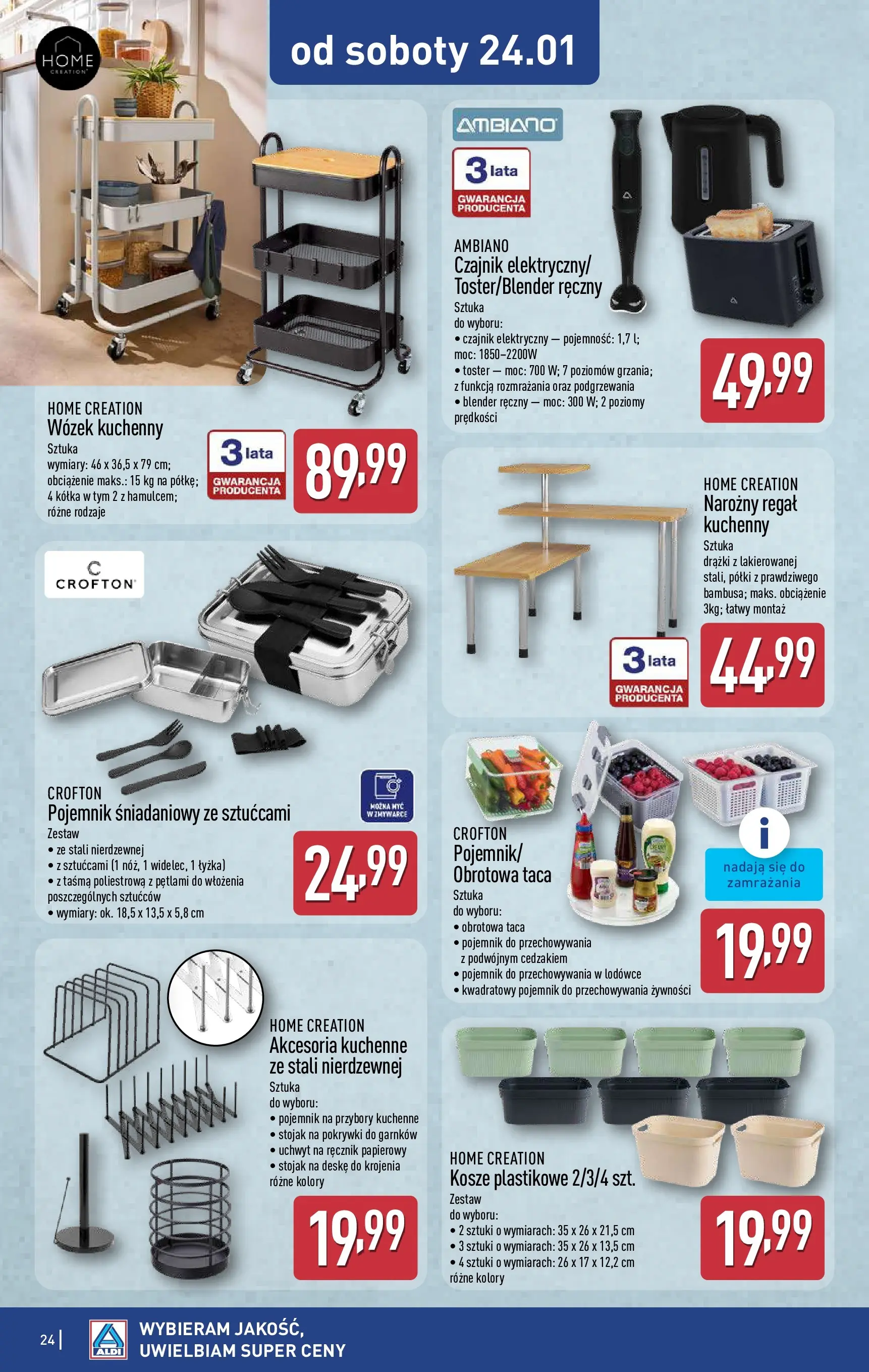 Aldi Gazetka od 19.01.2026 - Ulotka PDF, promocje | Strona: 24 | Produkty: Blender ręczny, Czajnik, Blender, Ręcznik papierowy