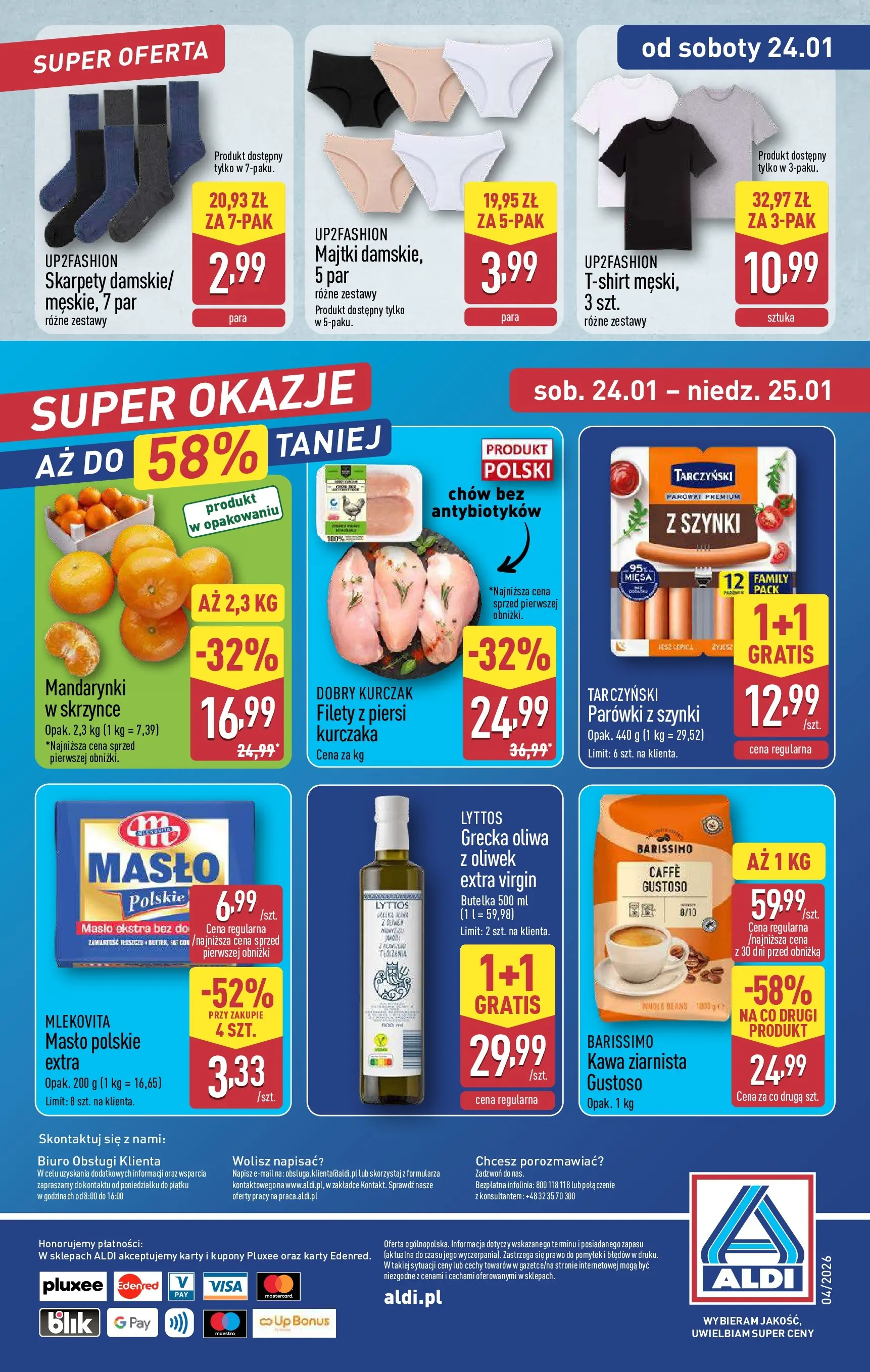 Aldi Gazetka od 19.01.2026 - Ulotka PDF, promocje | Strona: 28 | Produkty: Majtki, Masło Polskie, Kawa ziarnista, Mandarynki