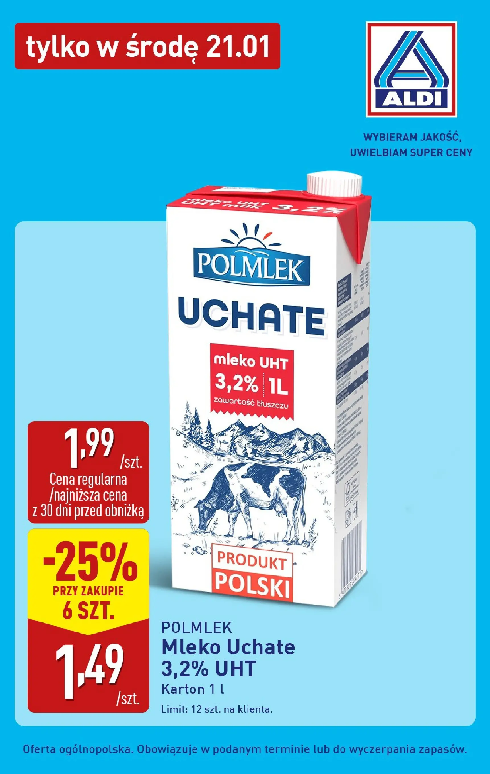 Aldi Gazetka - Tylko w środę od 21.01.2026 - Ulotka PDF, promocje | Strona: 2 | Produkty: Mleko