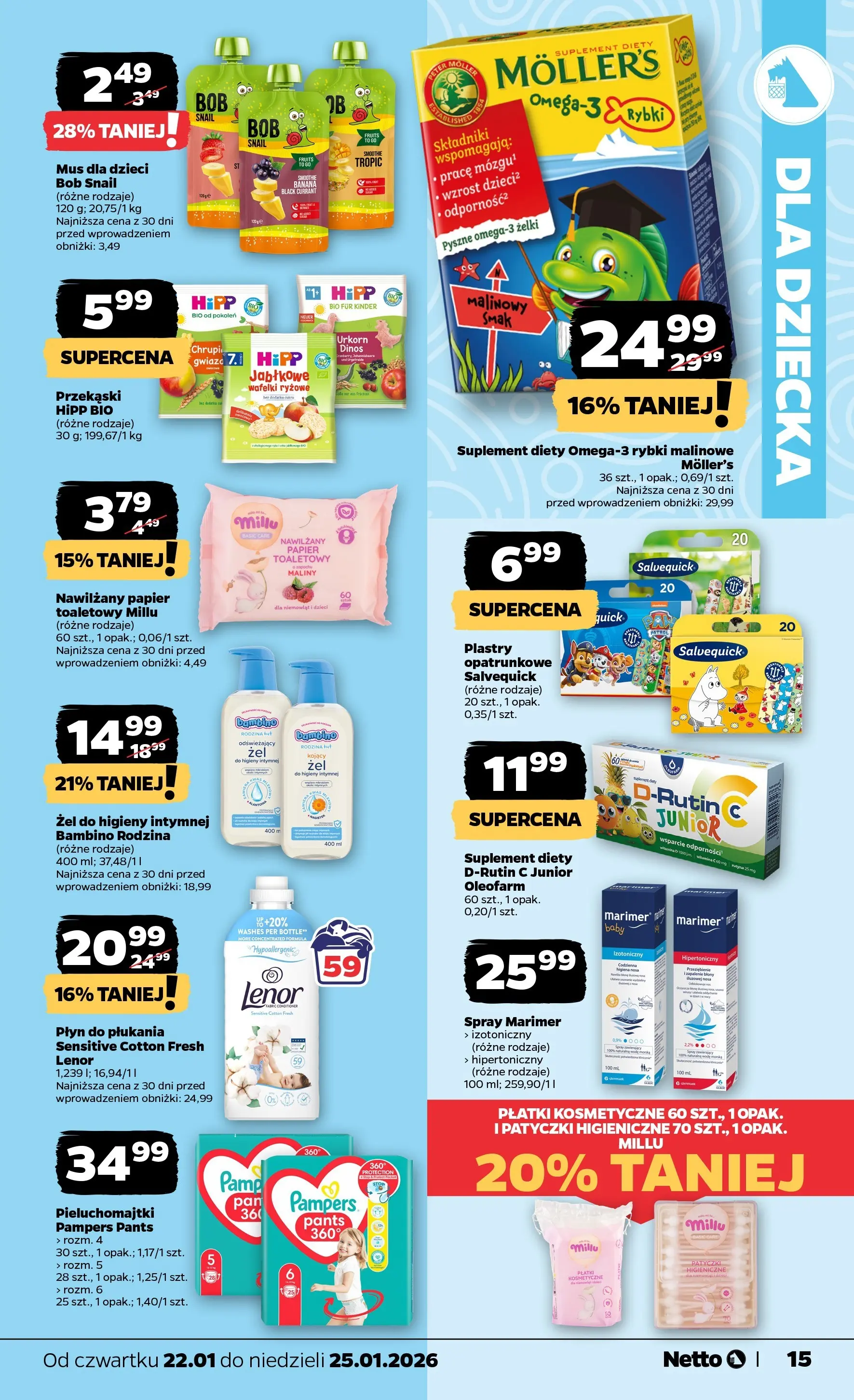 Netto - NETTO T04B ważne do 25.01.2026 od 21.01.2026 - Aktualne promocje | Strona: 15 | Produkty: Papier toaletowy, Pieluchomajtki, Wafelki, Żelki