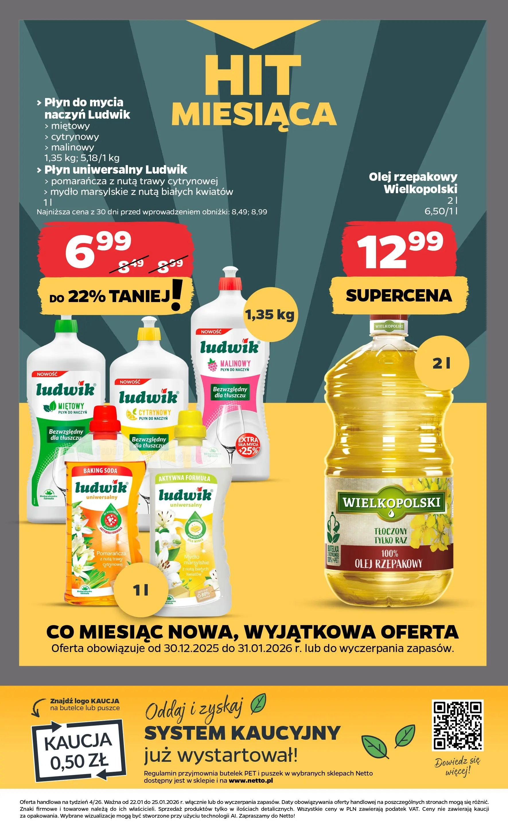 Netto - NETTO T04B ważne do 25.01.2026 od 21.01.2026 - Aktualne promocje | Strona: 17 | Produkty: Trawy, Olej, Mydło, Płyn do mycia naczyń
