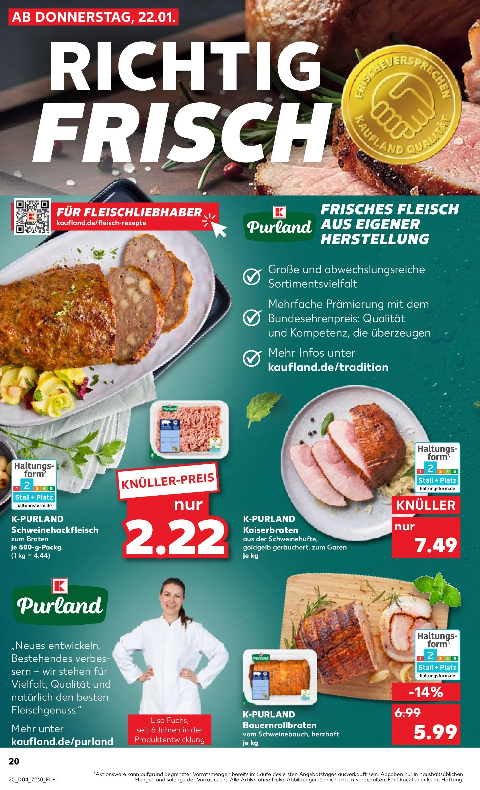 Prospekt Kaufland ab 22.01.2026 » Angebote Online zum Blättern | Seite: 20 | Produkte: Fleisch