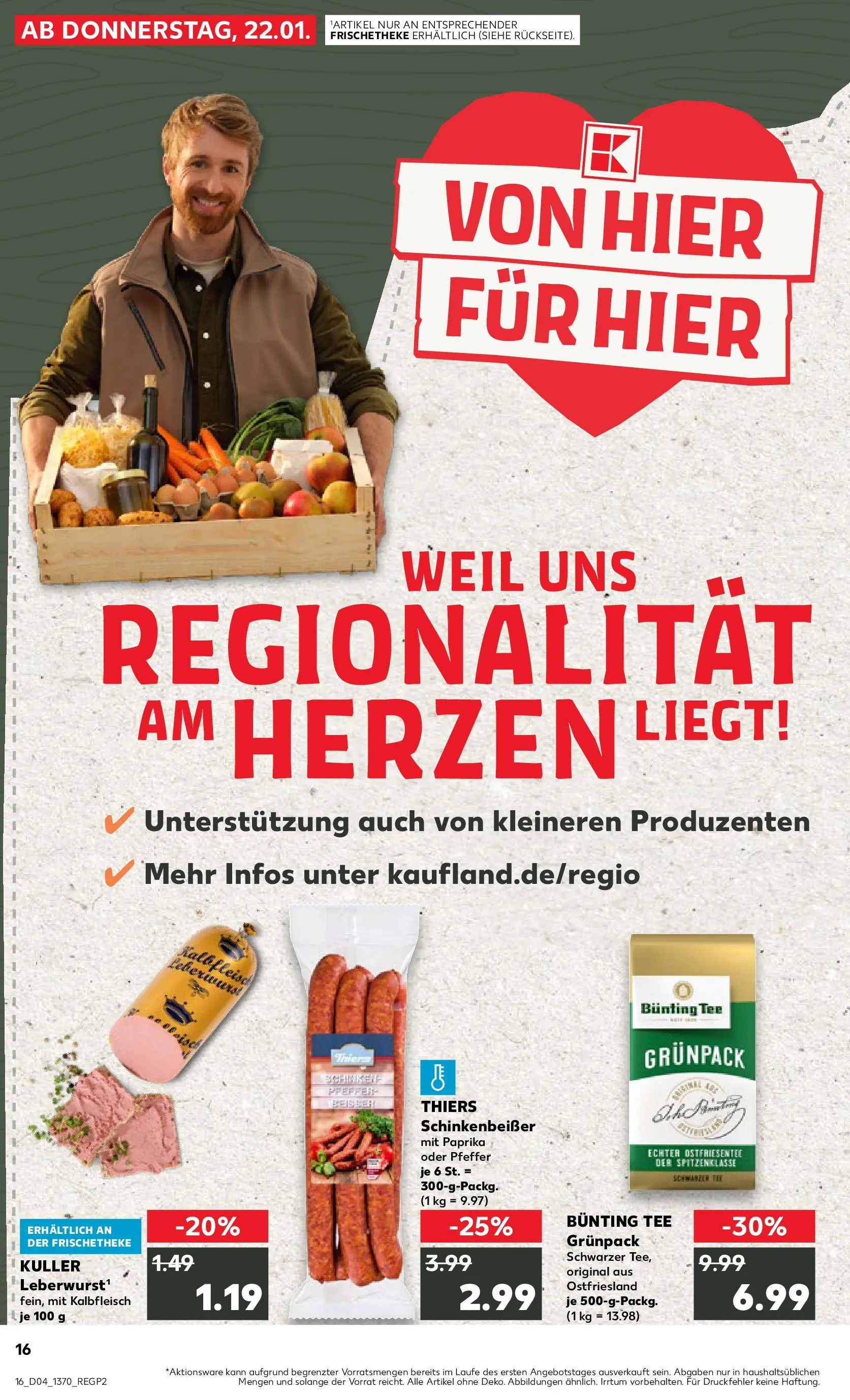 Prospekt Kaufland ab 22.01.2026 » Angebote Online zum Blättern | Seite: 16 | Produkte: Paprika, Pfeffer, Tee