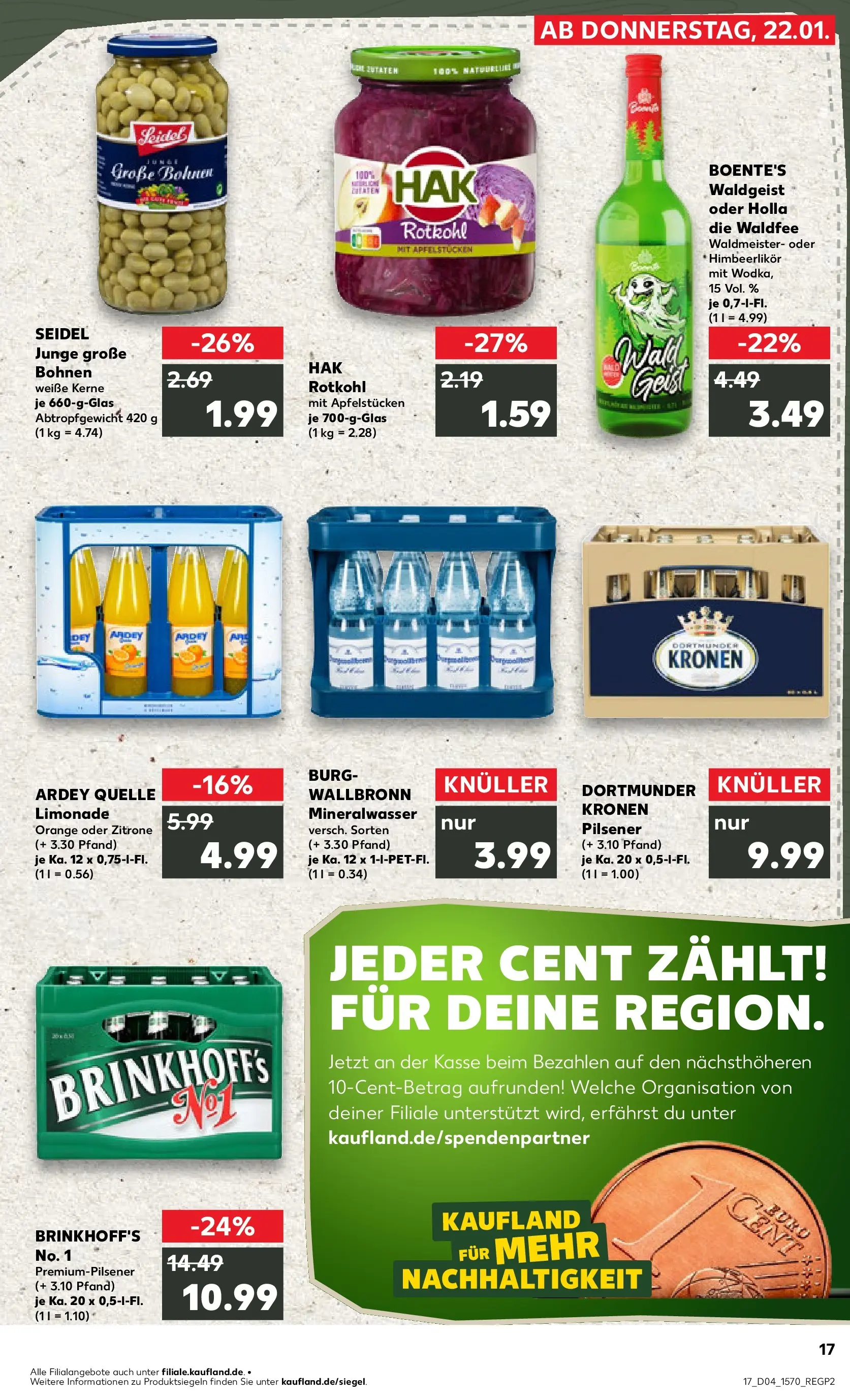 Prospekt Kaufland ab 22.01.2026 » Angebote Online zum Blättern | Seite: 2 | Produkte: Rotkohl, Limonade, Mineralwasser, Zitrone