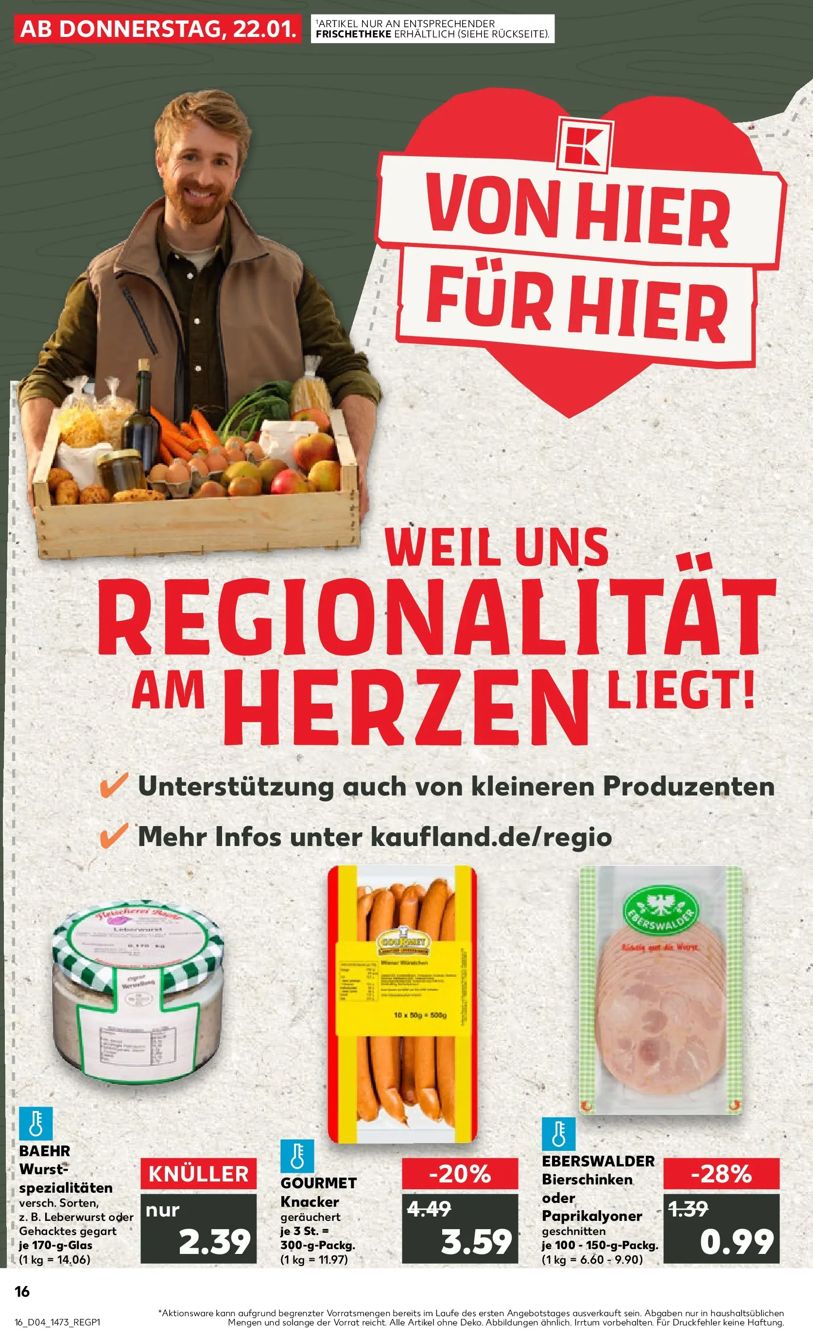Prospekt Kaufland ab 22.01.2026 » Angebote Online zum Blättern | Seite: 16 | Produkte: Wurst