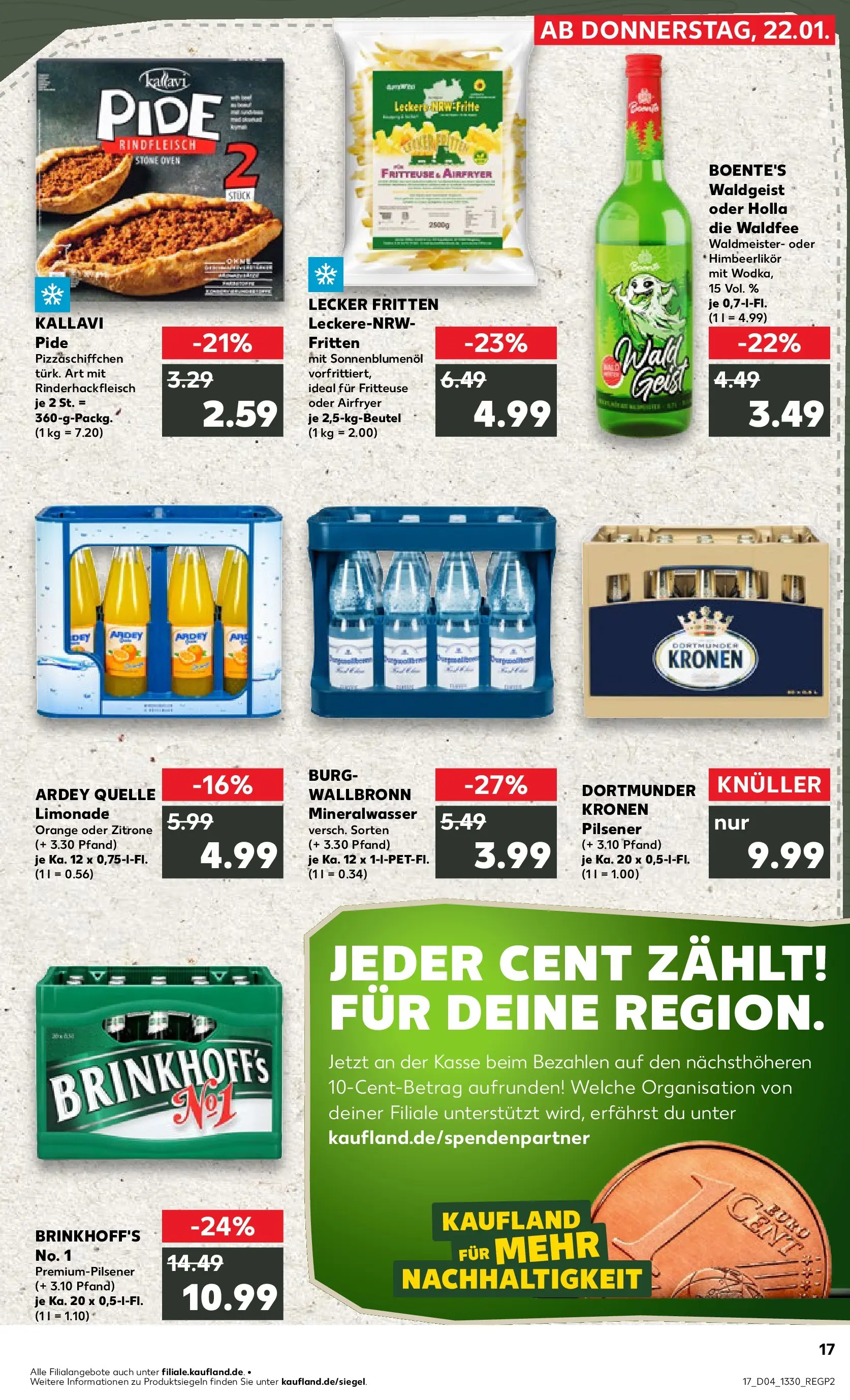 Prospekt Kaufland ab 22.01.2026 » Angebote Online zum Blättern | Seite: 17 | Produkte: Sonnenblumenol, Mineralwasser, Zitrone, Fritteuse