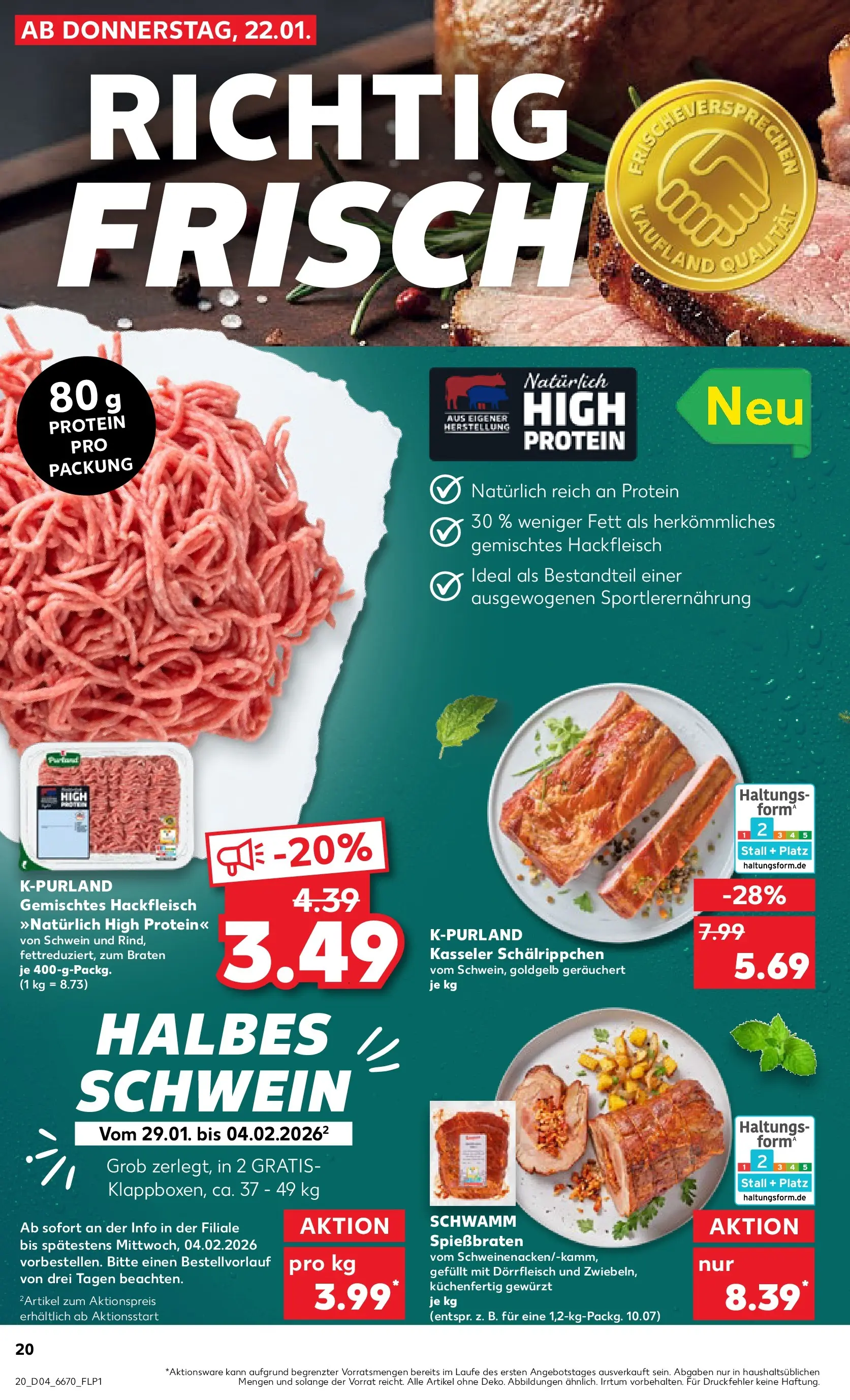 Prospekt Kaufland ab 22.01.2026 » Angebote Online zum Blättern | Seite: 20 | Produkte: Hackfleisch