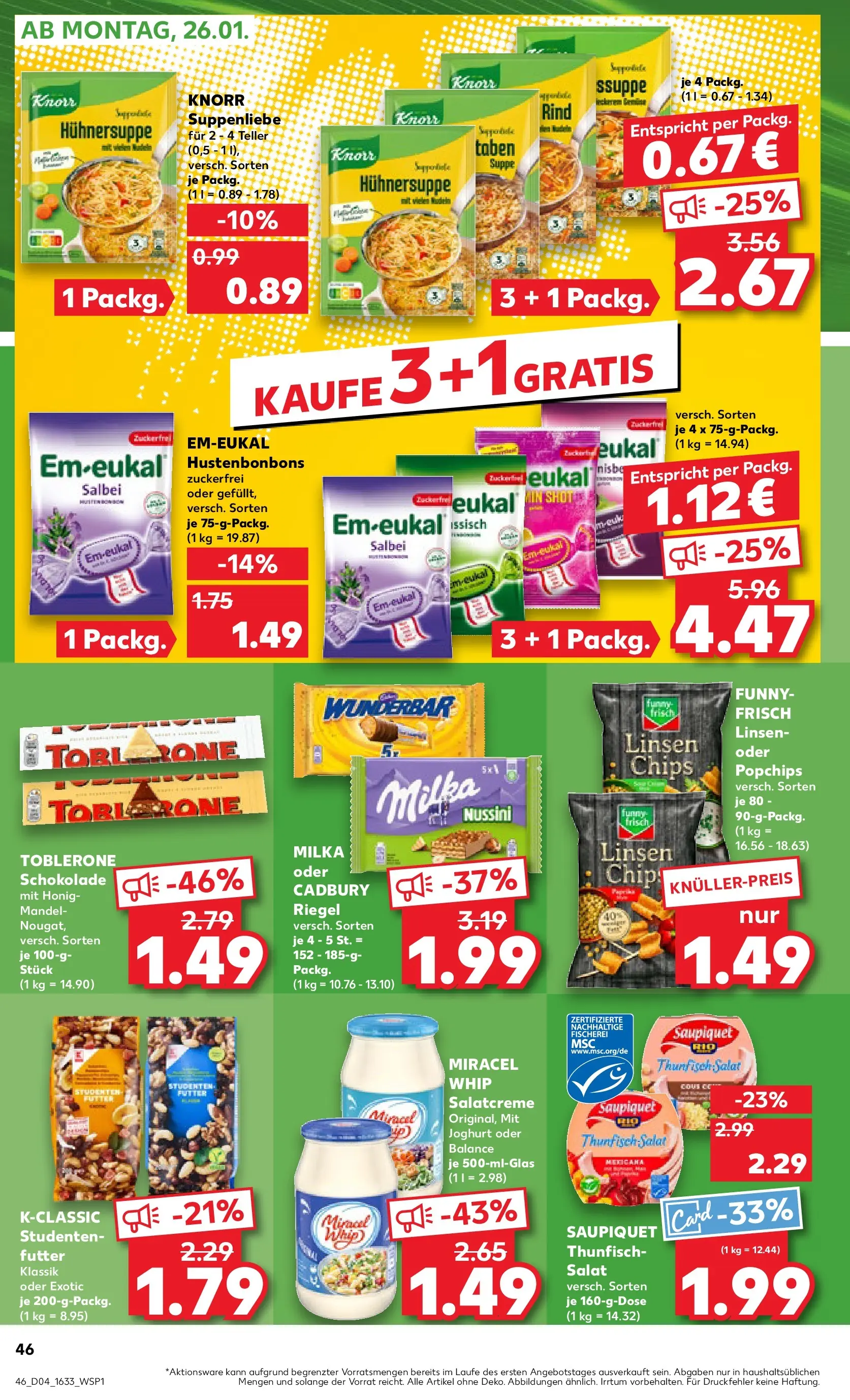 Prospekt Kaufland ab 22.01.2026 » Angebote Online zum Blättern | Seite: 46 | Produkte: Joghurt, Knorr, Miracel whip, Salat