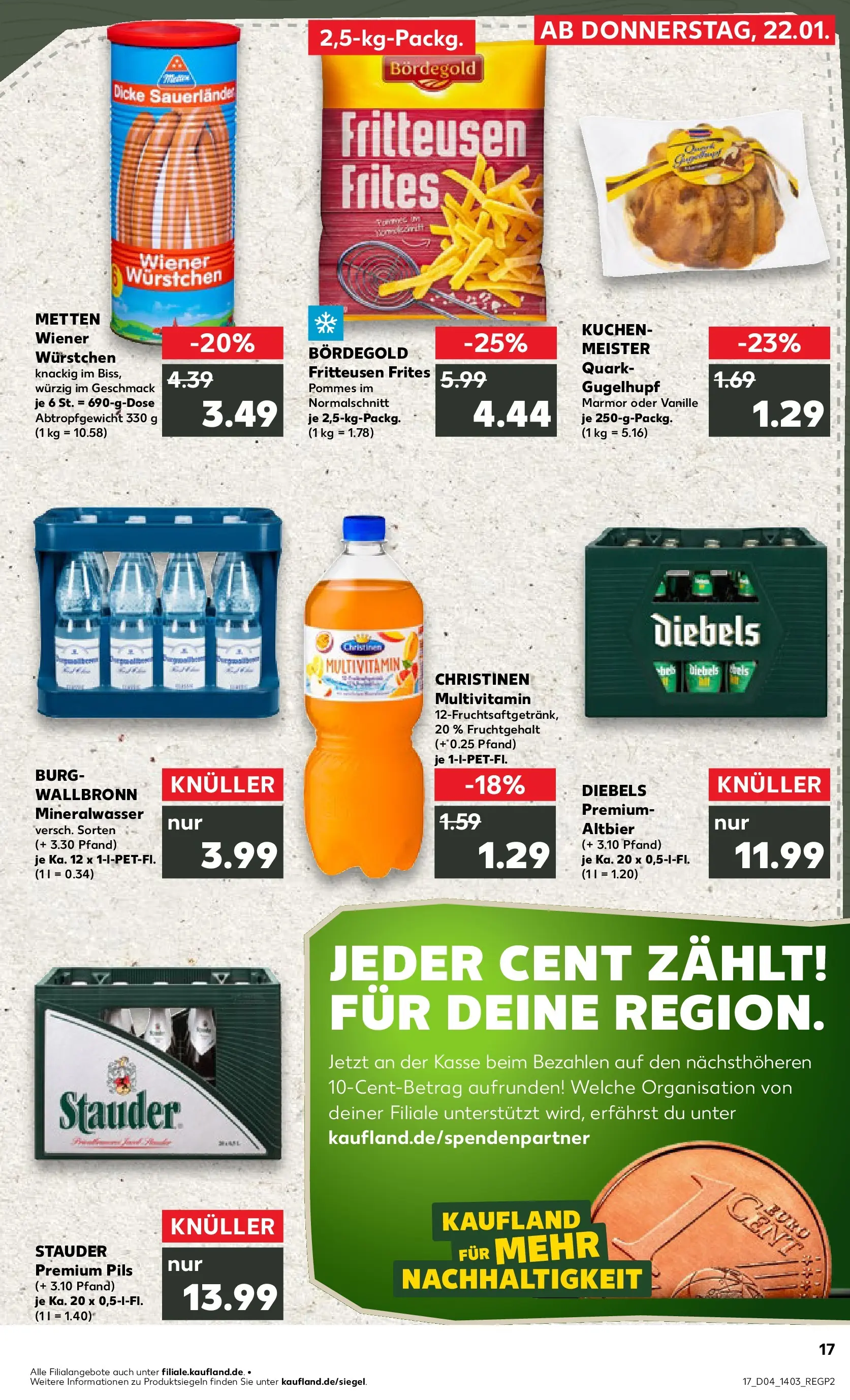 Prospekt Kaufland ab 22.01.2026 » Angebote Online zum Blättern | Seite: 2 | Produkte: Wiener wurstchen, Pils, Mineralwasser, Diebels