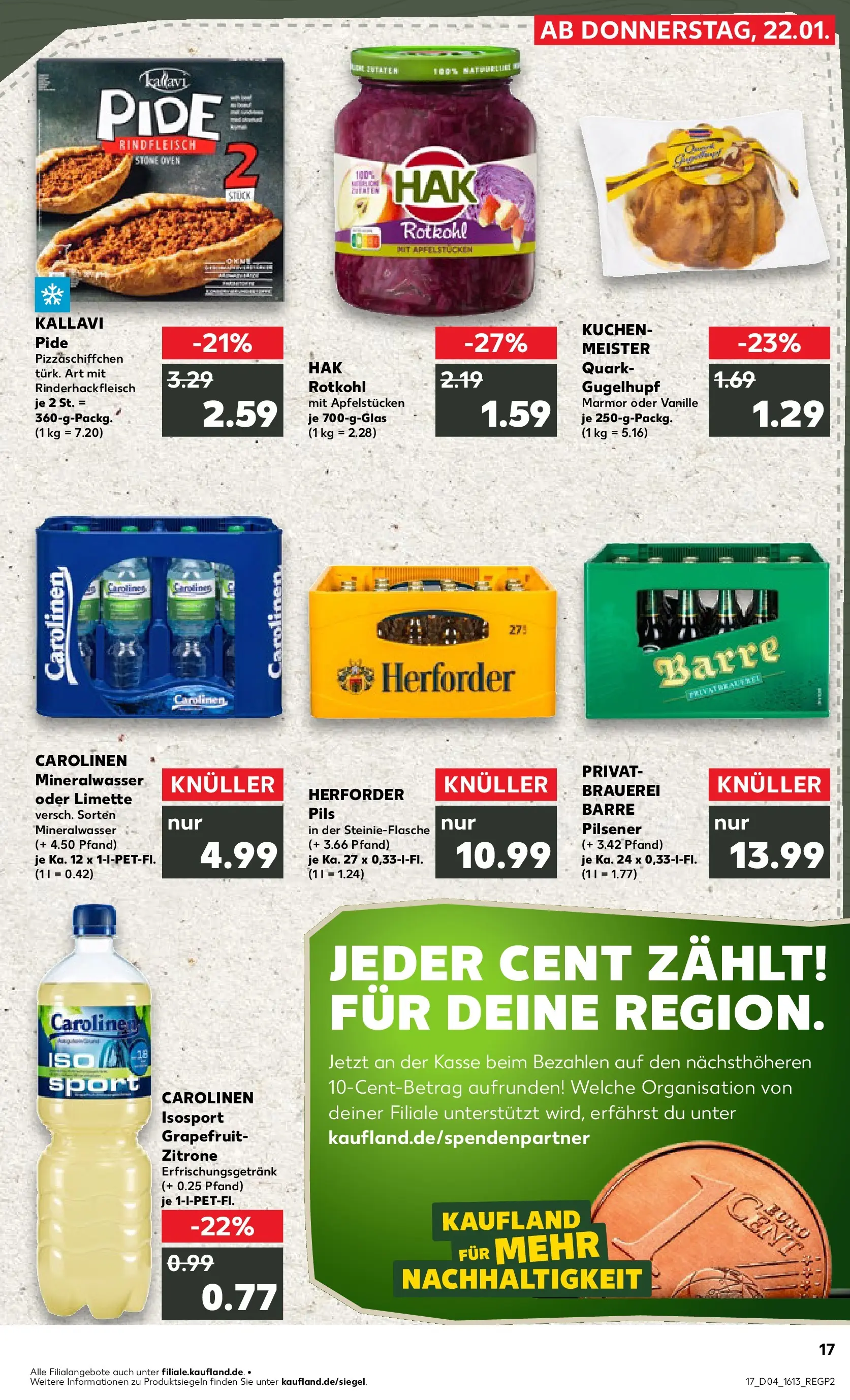 Prospekt Kaufland ab 22.01.2026 » Angebote Online zum Blättern | Seite: 17 | Produkte: Pils, Äpfel, Mineralwasser, Limette
