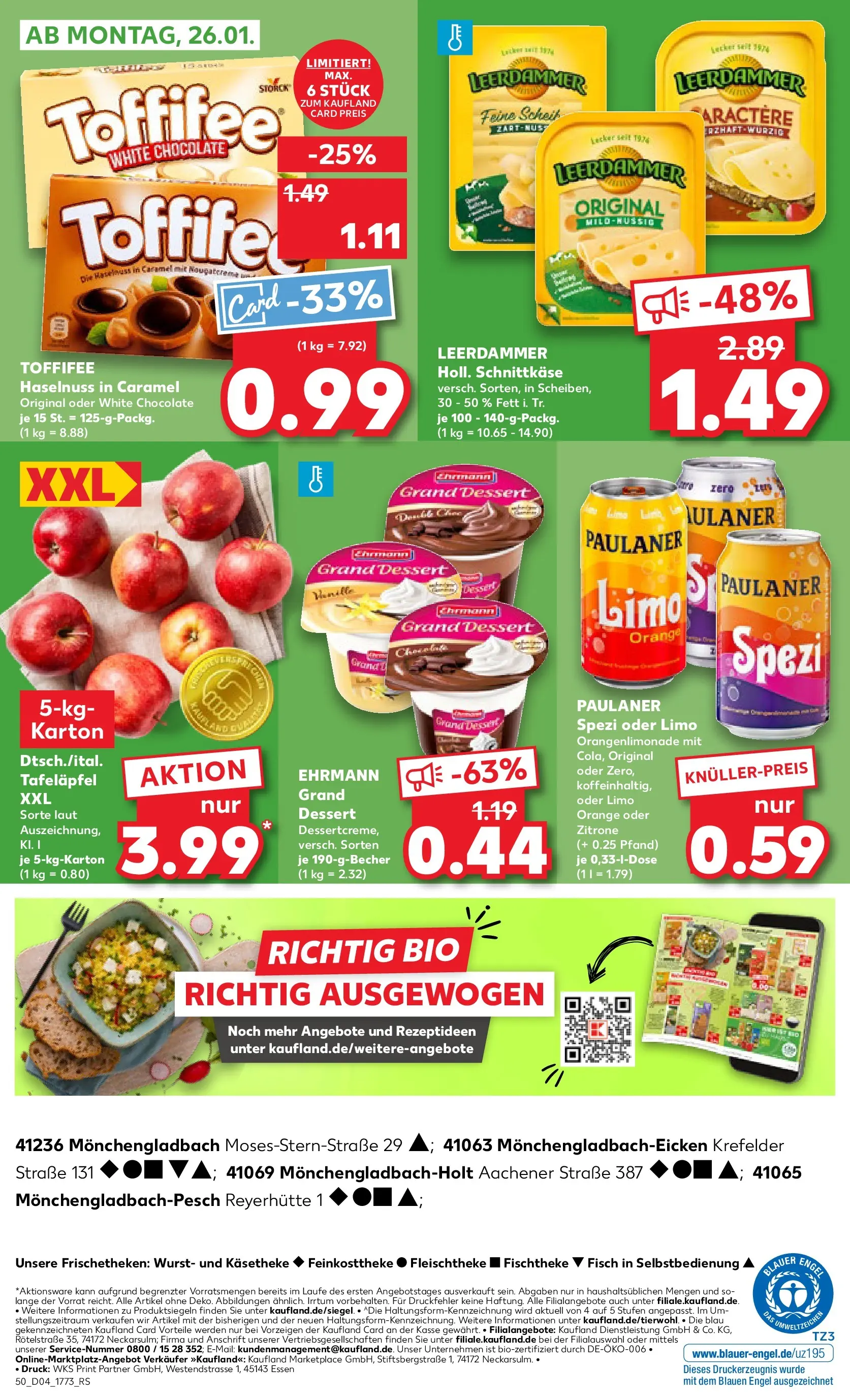 Prospekt Kaufland ab 22.01.2026 » Angebote Online zum Blättern | Seite: 50 | Produkte: Paulaner spezi, Leerdammer, Toffifee, Paulaner