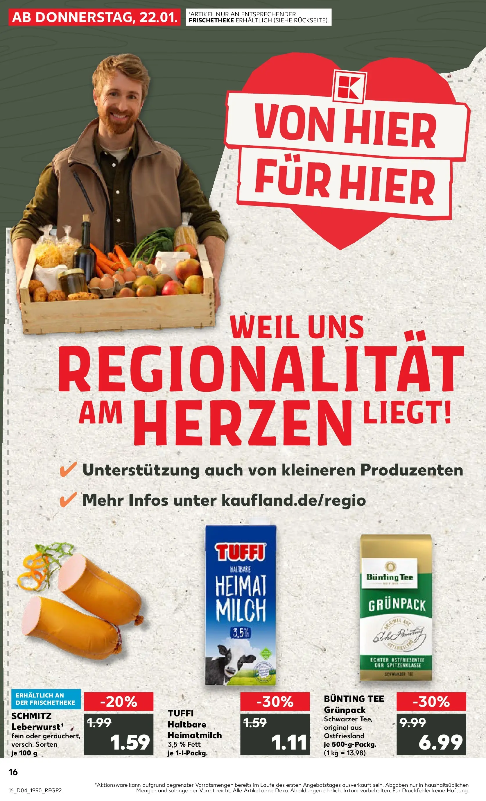 Prospekt Kaufland ab 22.01.2026 » Angebote Online zum Blättern | Seite: 1 | Produkte: Milch, Tee