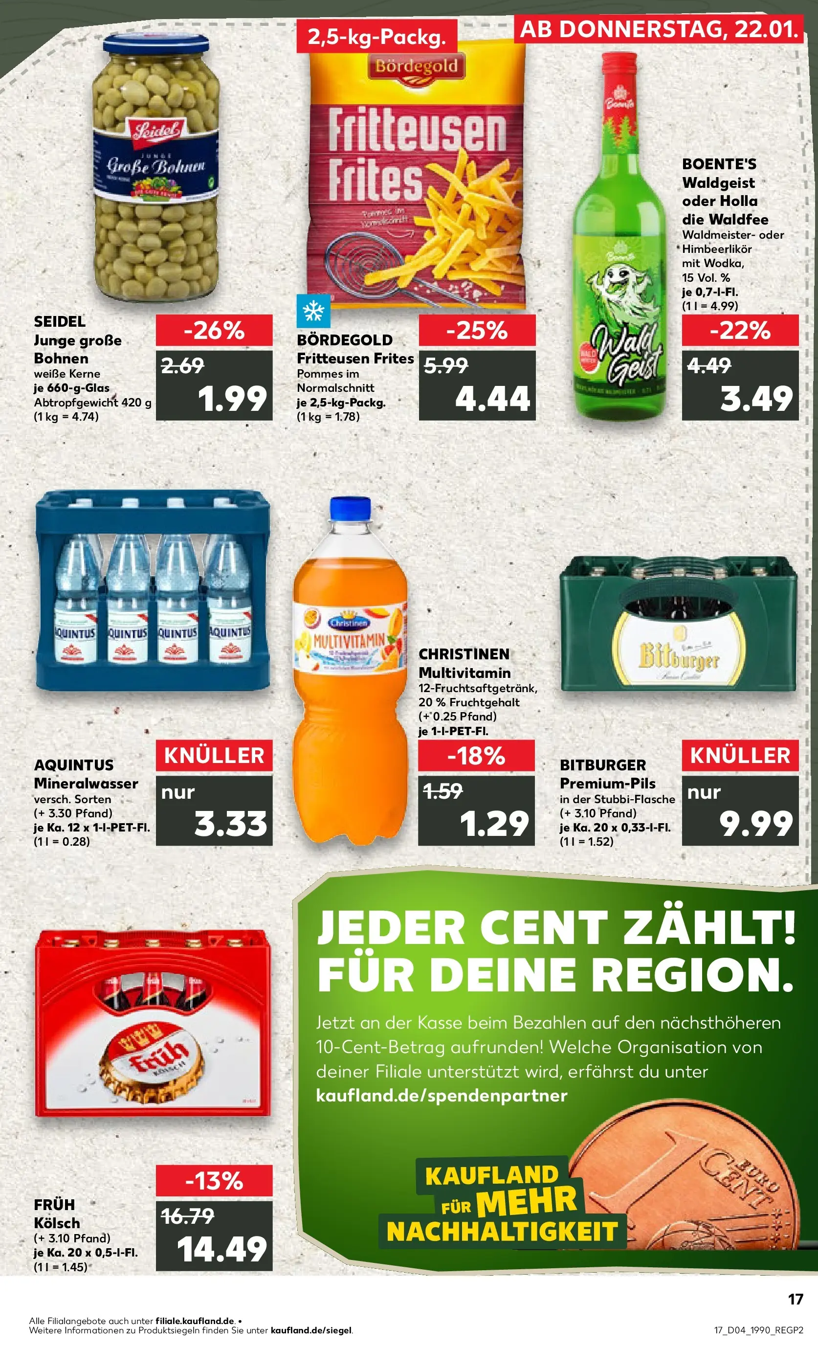 Prospekt Kaufland ab 22.01.2026 » Angebote Online zum Blättern | Seite: 2 | Produkte: Bitburger, Pommes, Mineralwasser
