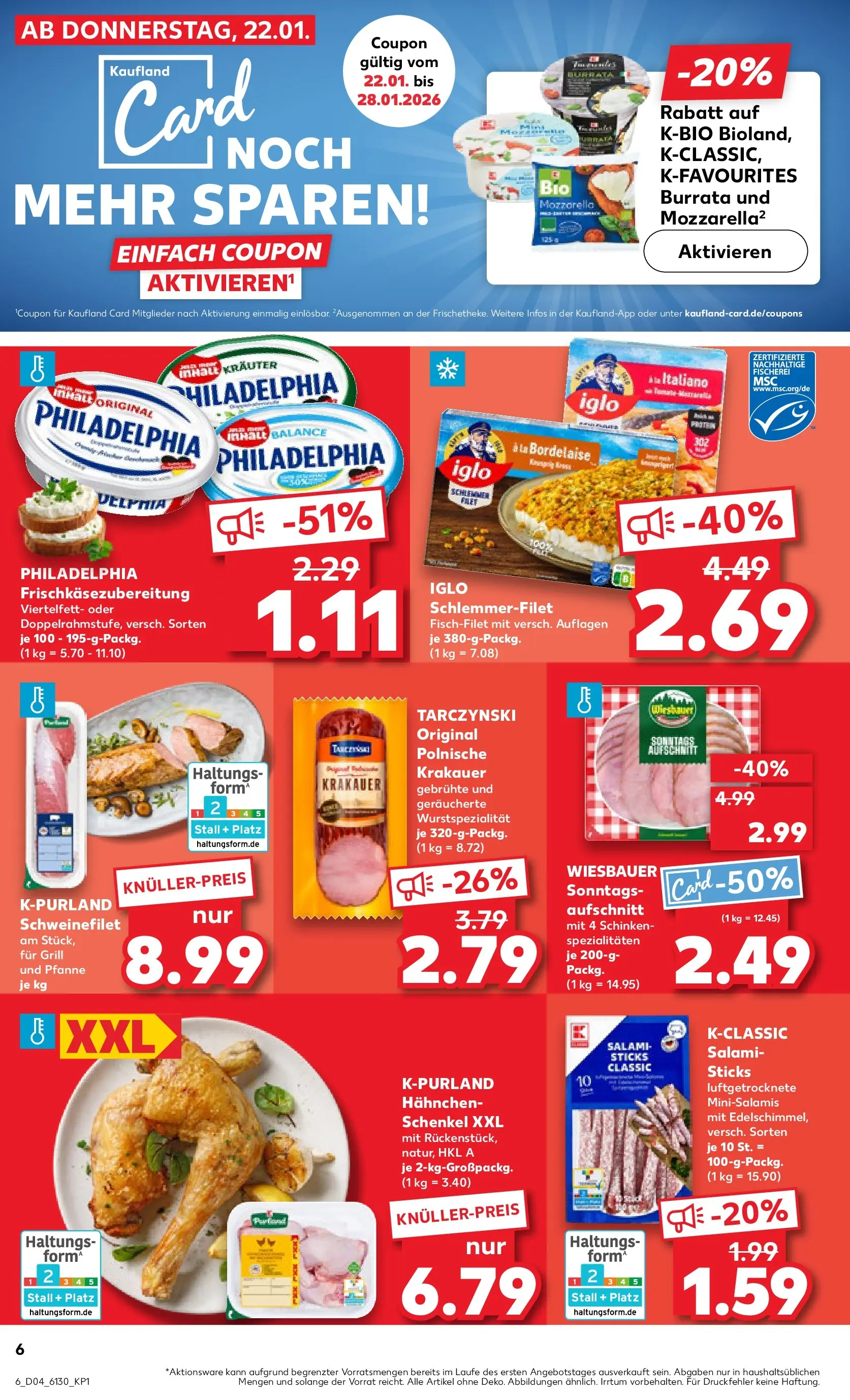 Prospekt Kaufland ab 22.01.2026 » Angebote Online zum Blättern | Seite: 6 | Produkte: Grill, Hahnchen, Iglo, Burrata