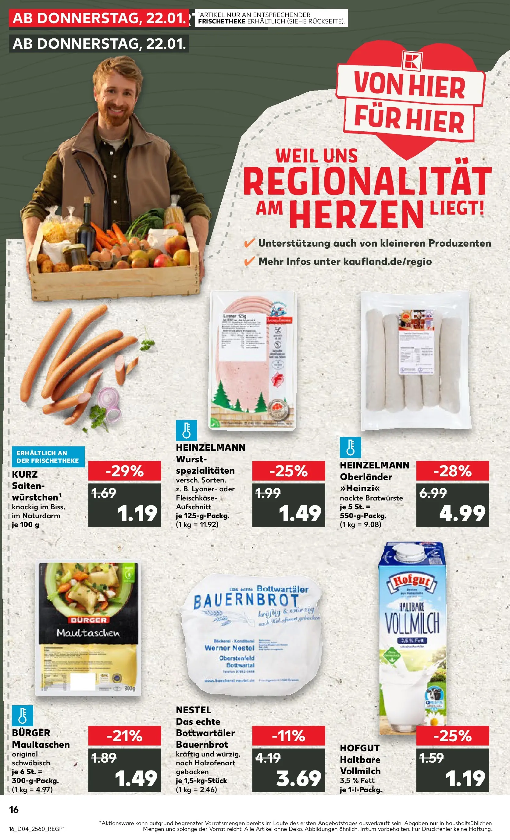 Prospekt Kaufland ab 22.01.2026 » Angebote Online zum Blättern | Seite: 1 | Produkte: Burger, Wurst, Maultaschen