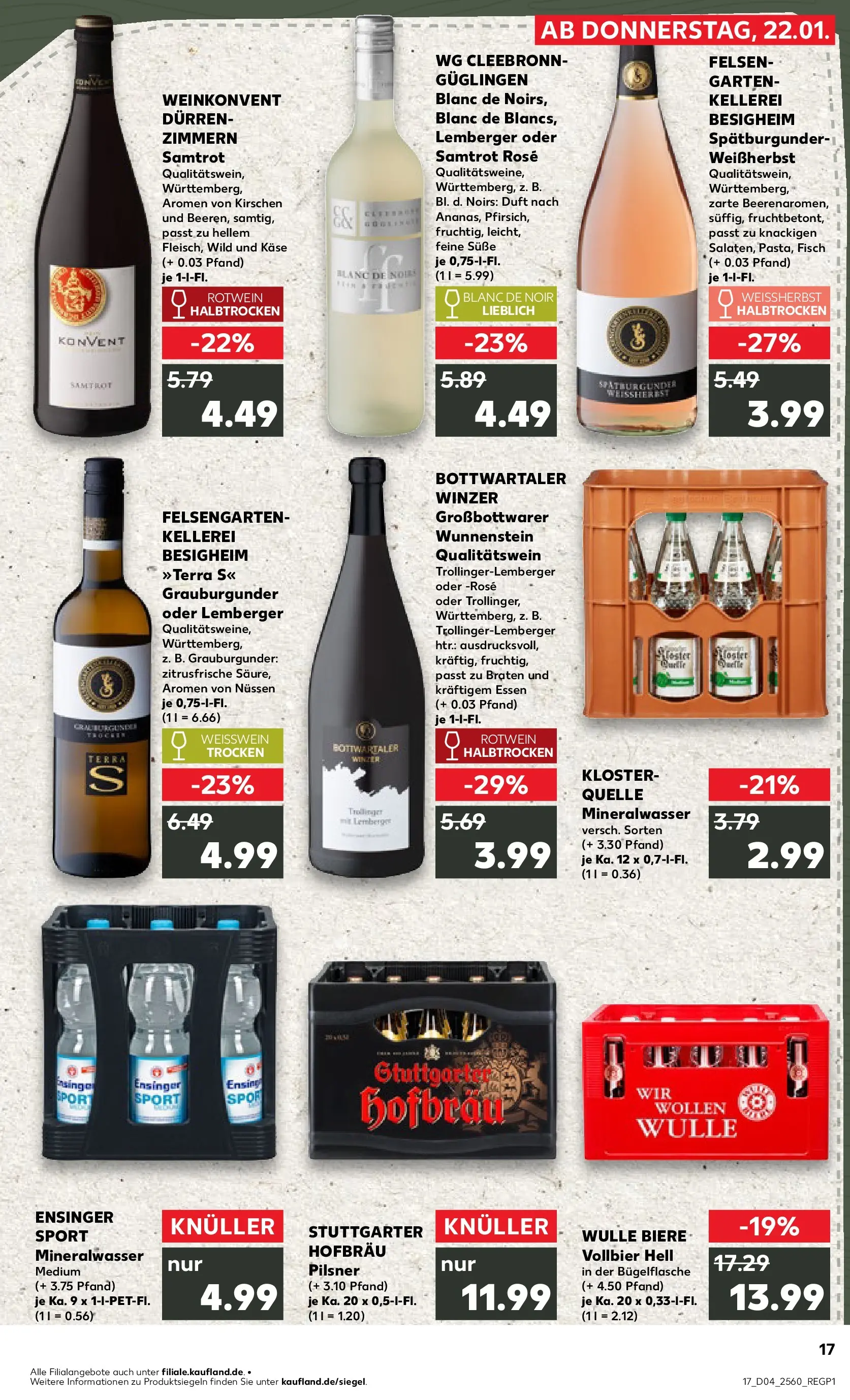 Prospekt Kaufland ab 22.01.2026 » Angebote Online zum Blättern | Seite: 2 | Produkte: Weißwein, Duft, Mineralwasser, Kirschen