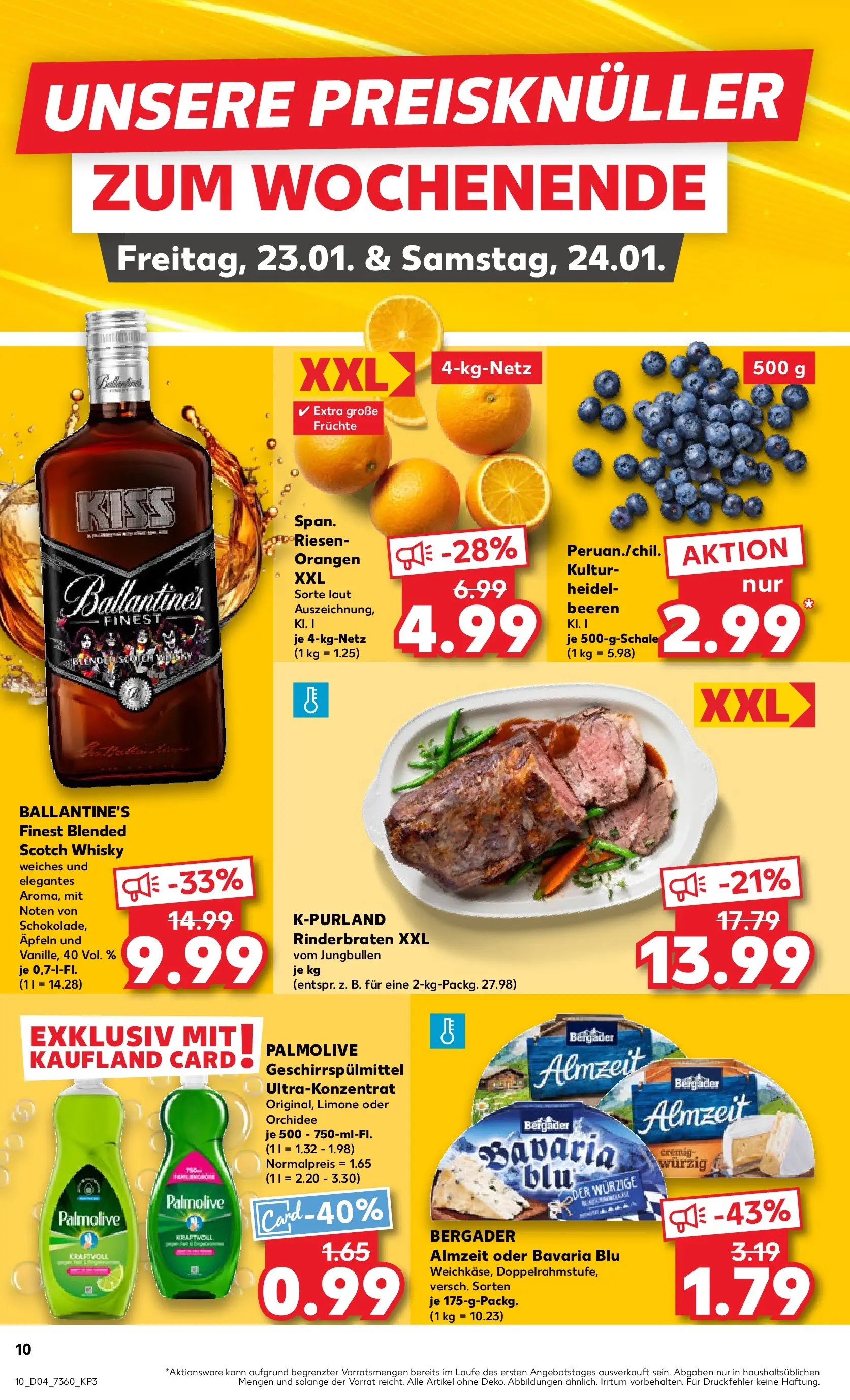 Prospekt Kaufland ab 22.01.2026 » Angebote Online zum Blättern | Seite: 10 | Produkte: Rinderbraten, Whisky, Orangen, Geschirrspülmittel