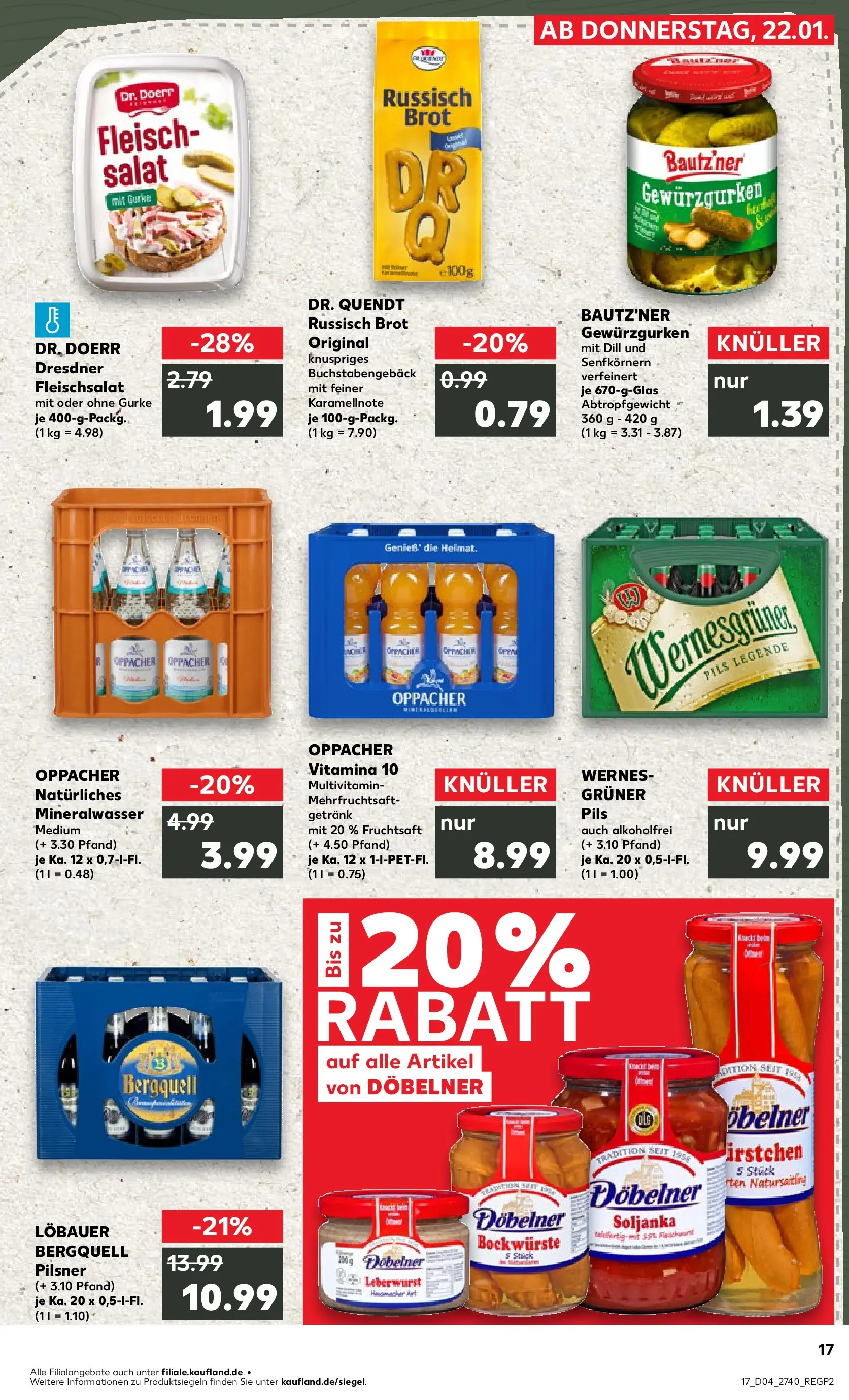 Prospekt Kaufland ab 22.01.2026 » Angebote Online zum Blättern | Seite: 2 | Produkte: Mineralwasser, Dill, Fruchtsaft, Salat