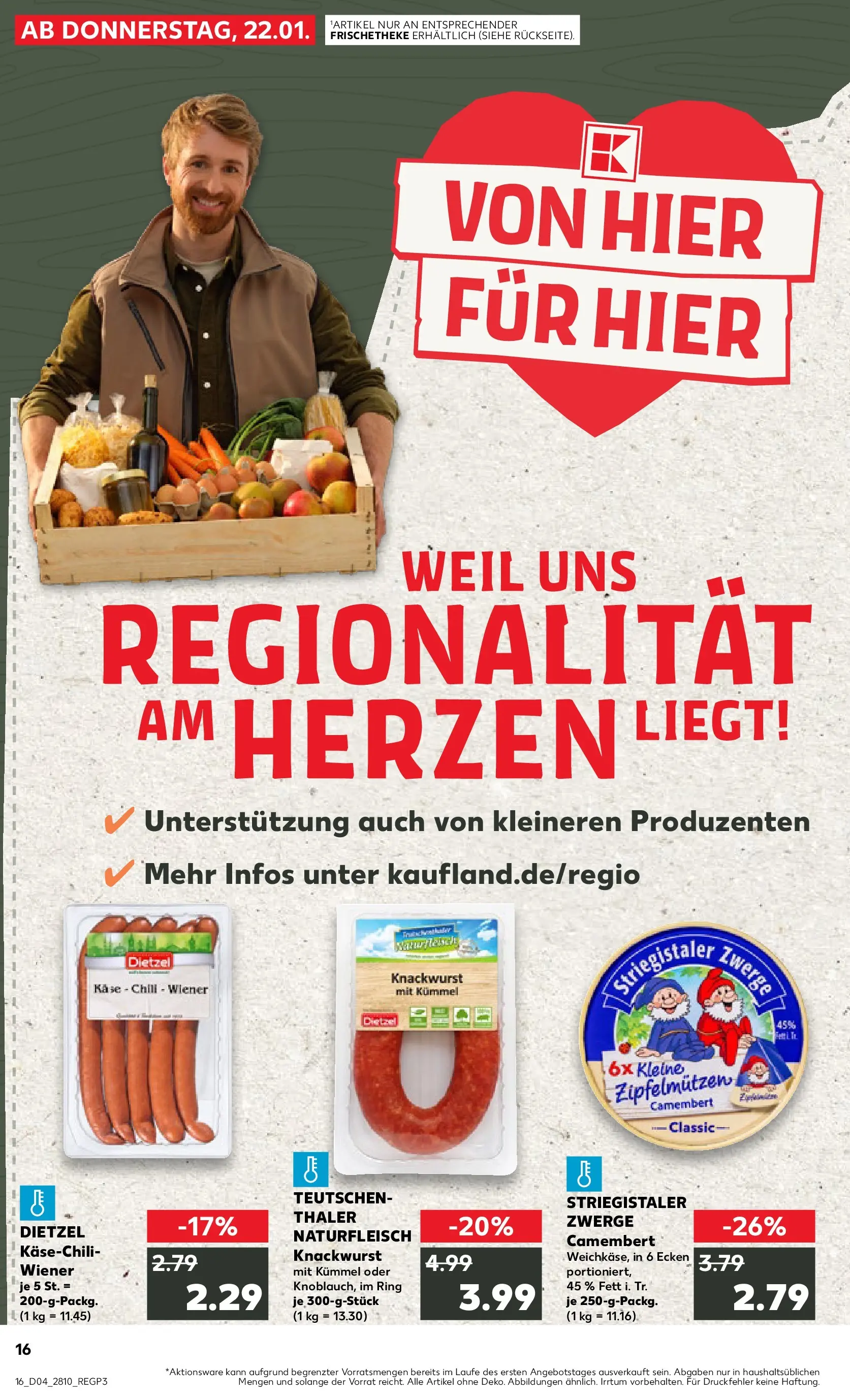 Prospekt Kaufland ab 22.01.2026 » Angebote Online zum Blättern | Seite: 16 | Produkte: Käse, Chili