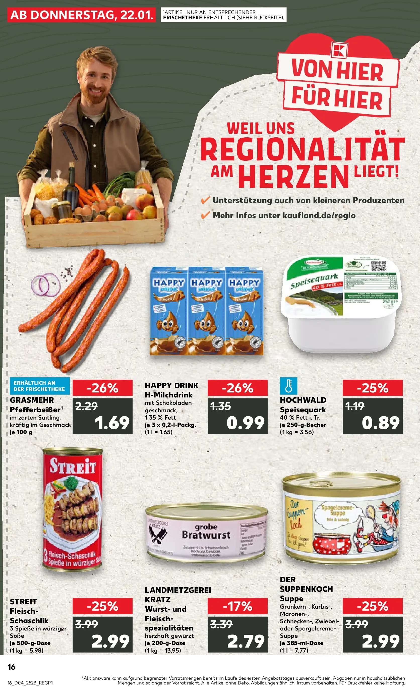 Prospekt Kaufland ab 22.01.2026 » Angebote Online zum Blättern | Seite: 1 | Produkte: Quark, Bratwurst, Fleisch, Speisequark
