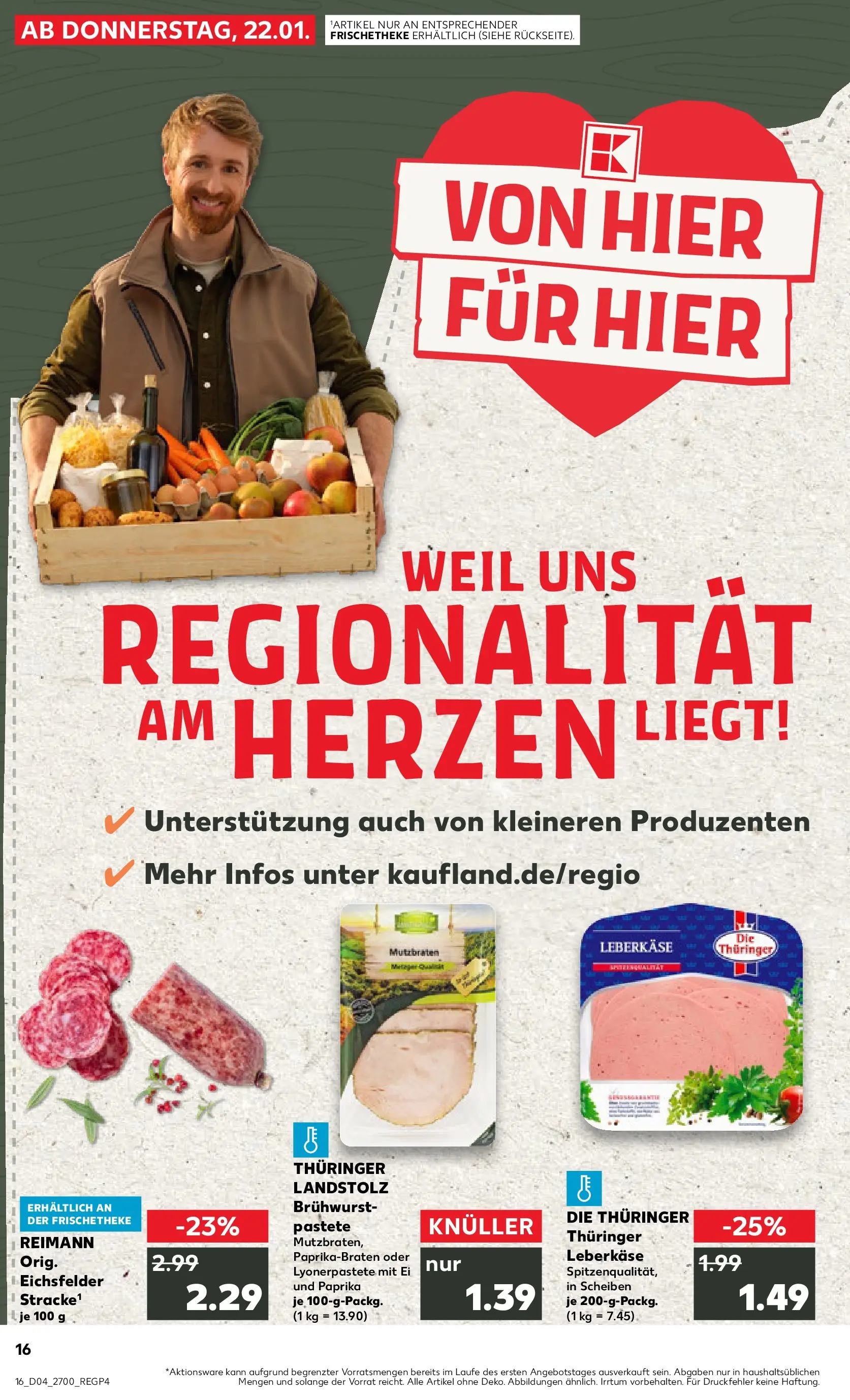 Prospekt Kaufland ab 22.01.2026 » Angebote Online zum Blättern | Seite: 1 | Produkte: Paprika, Leberkase
