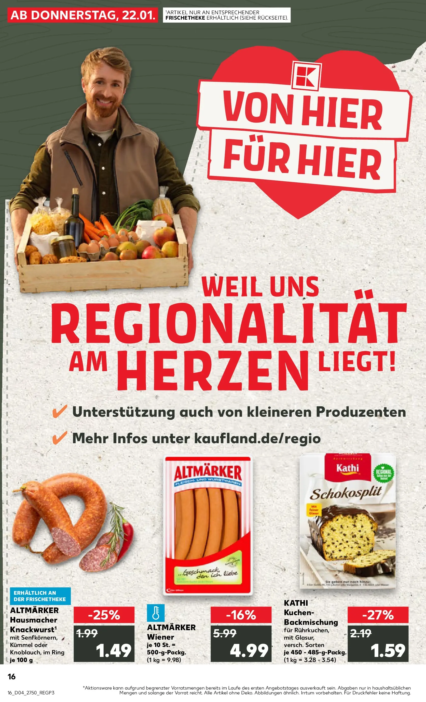 Prospekt Kaufland ab 22.01.2026 » Angebote Online zum Blättern | Seite: 16 | Produkte: Kuchen
