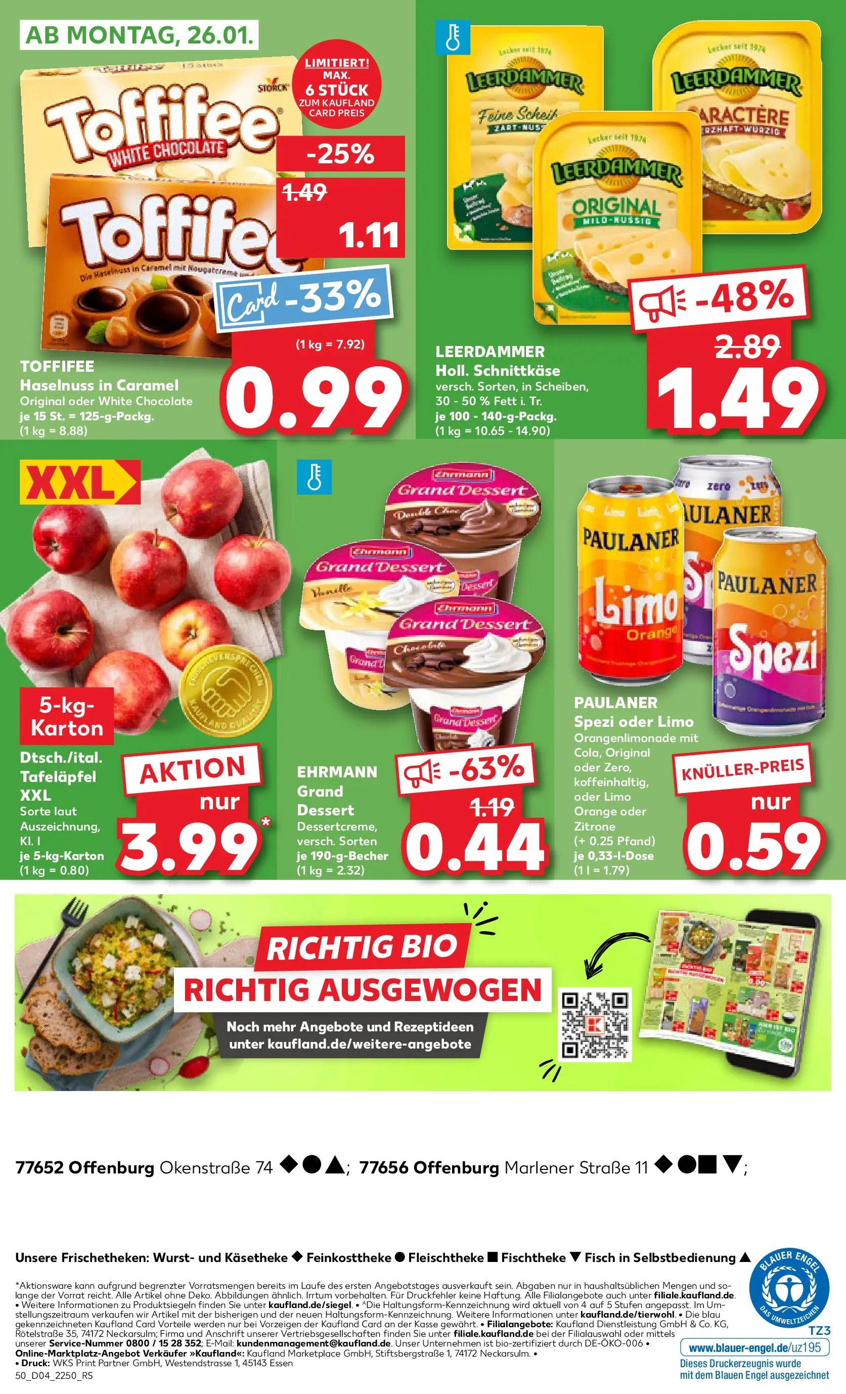 Prospekt Kaufland ab 22.01.2026 » Angebote Online zum Blättern | Seite: 50 | Produkte: Paulaner spezi, Leerdammer, Wurst, Paulaner