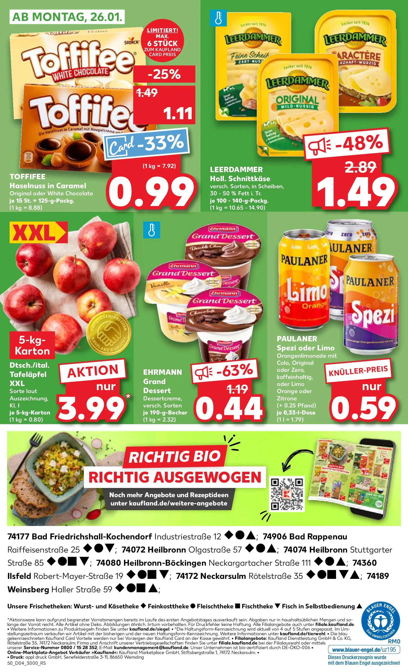 Prospekt Kaufland ab 22.01.2026 » Angebote Online zum Blättern | Seite: 50 | Produkte: Bad, Fisch, Toffifee, Paulaner