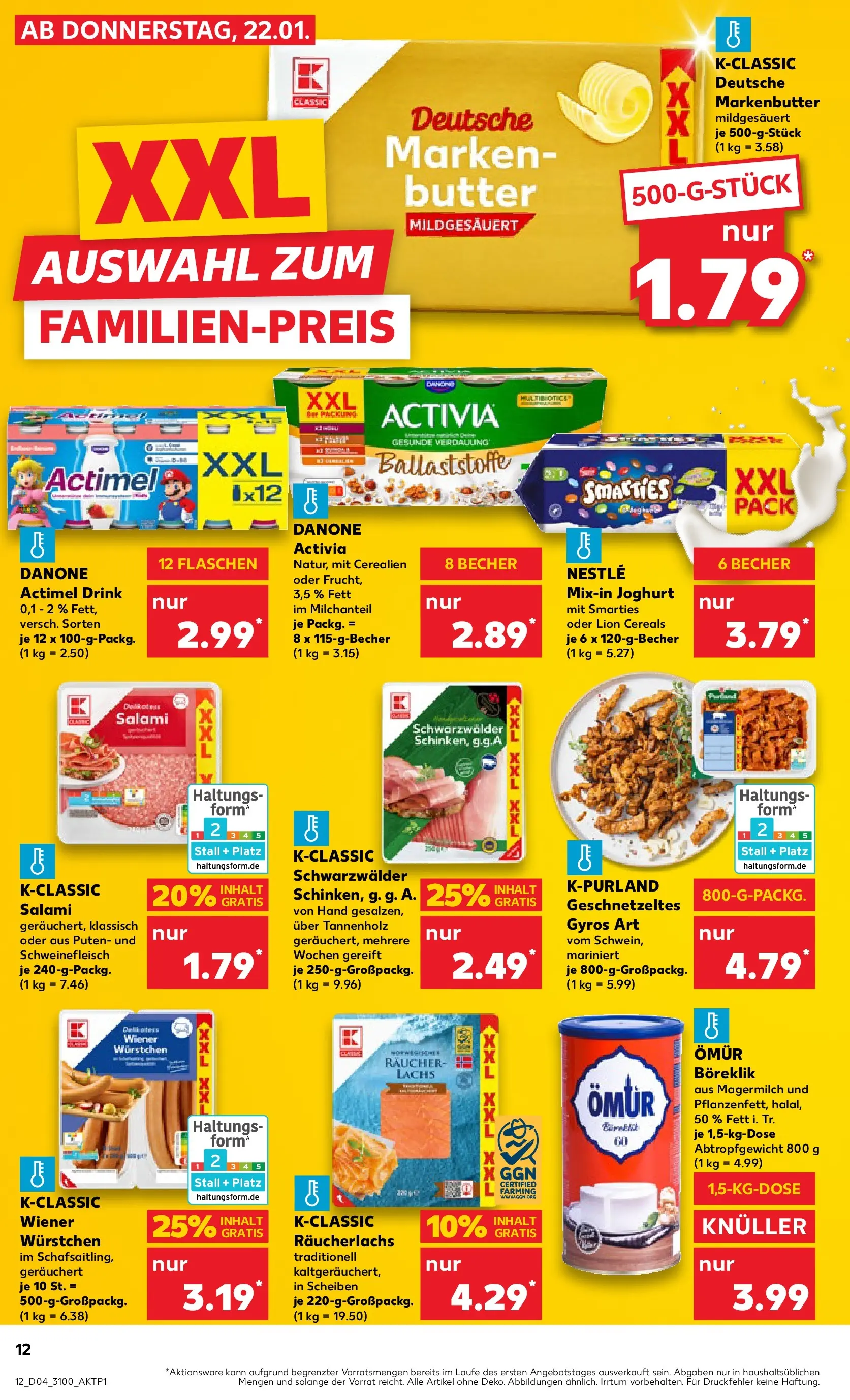 Prospekt Kaufland ab 22.01.2026 » Angebote Online zum Blättern | Seite: 14 | Produkte: Actimel, Danone activia, Lachs, Räucherlachs