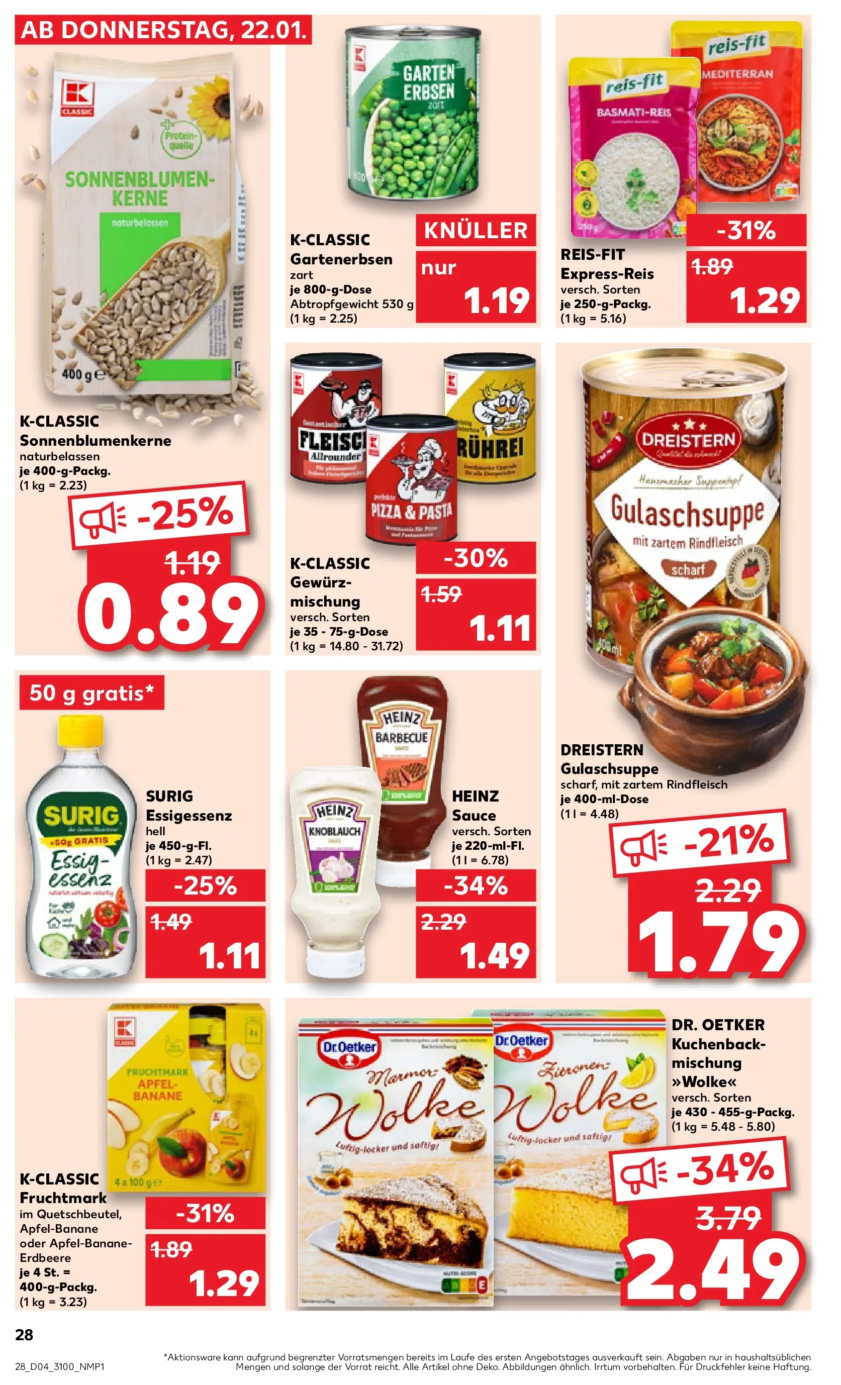 Prospekt Kaufland ab 22.01.2026 » Angebote Online zum Blättern | Seite: 28 | Produkte: Pasta, Pizza, Rindfleisch, Zitronen